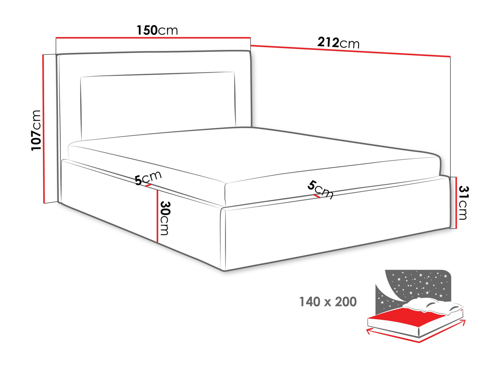 Bed Arsura (Coral 75)