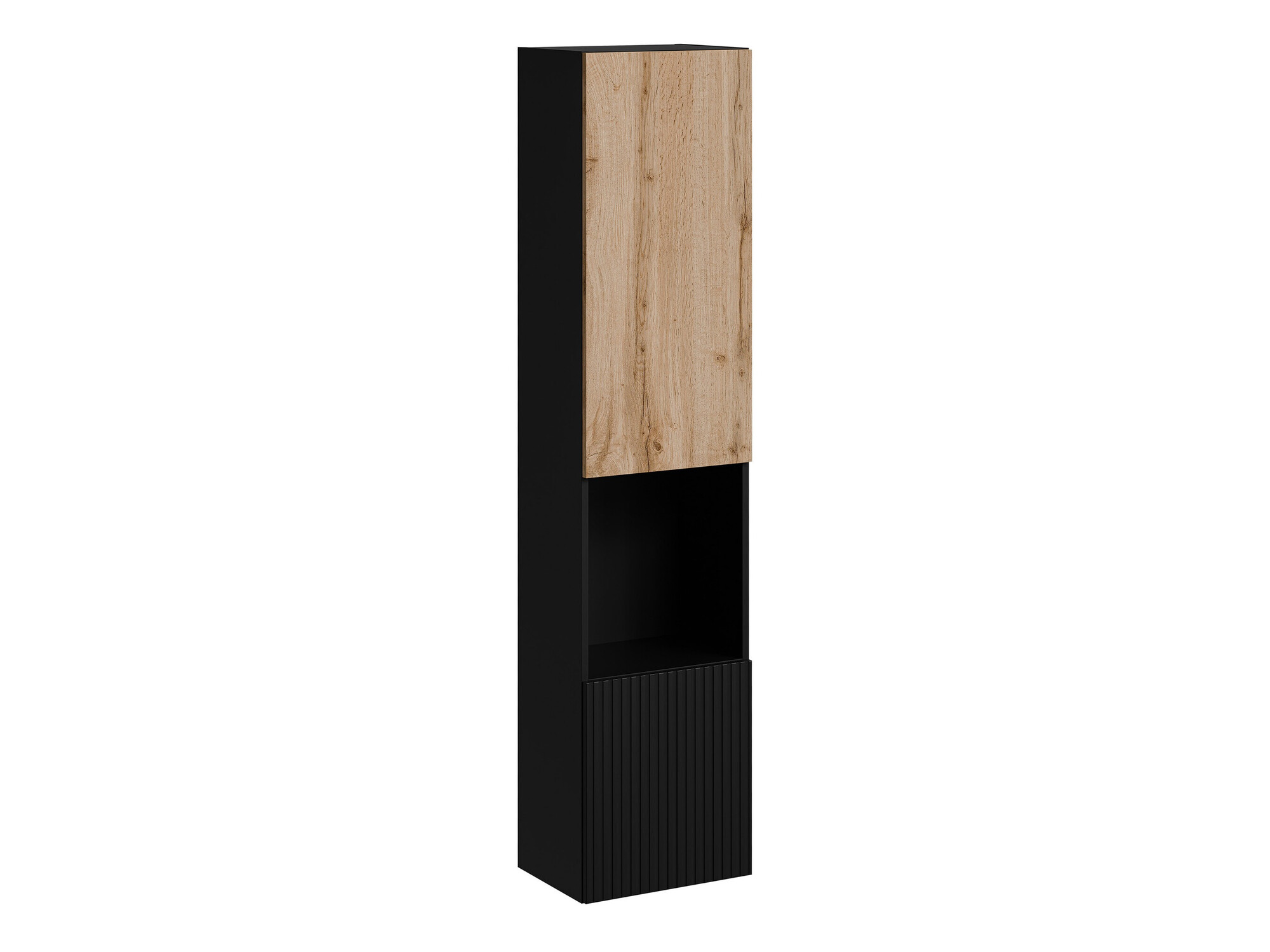 Wall shelf Species I (Black + Wotan Oak)