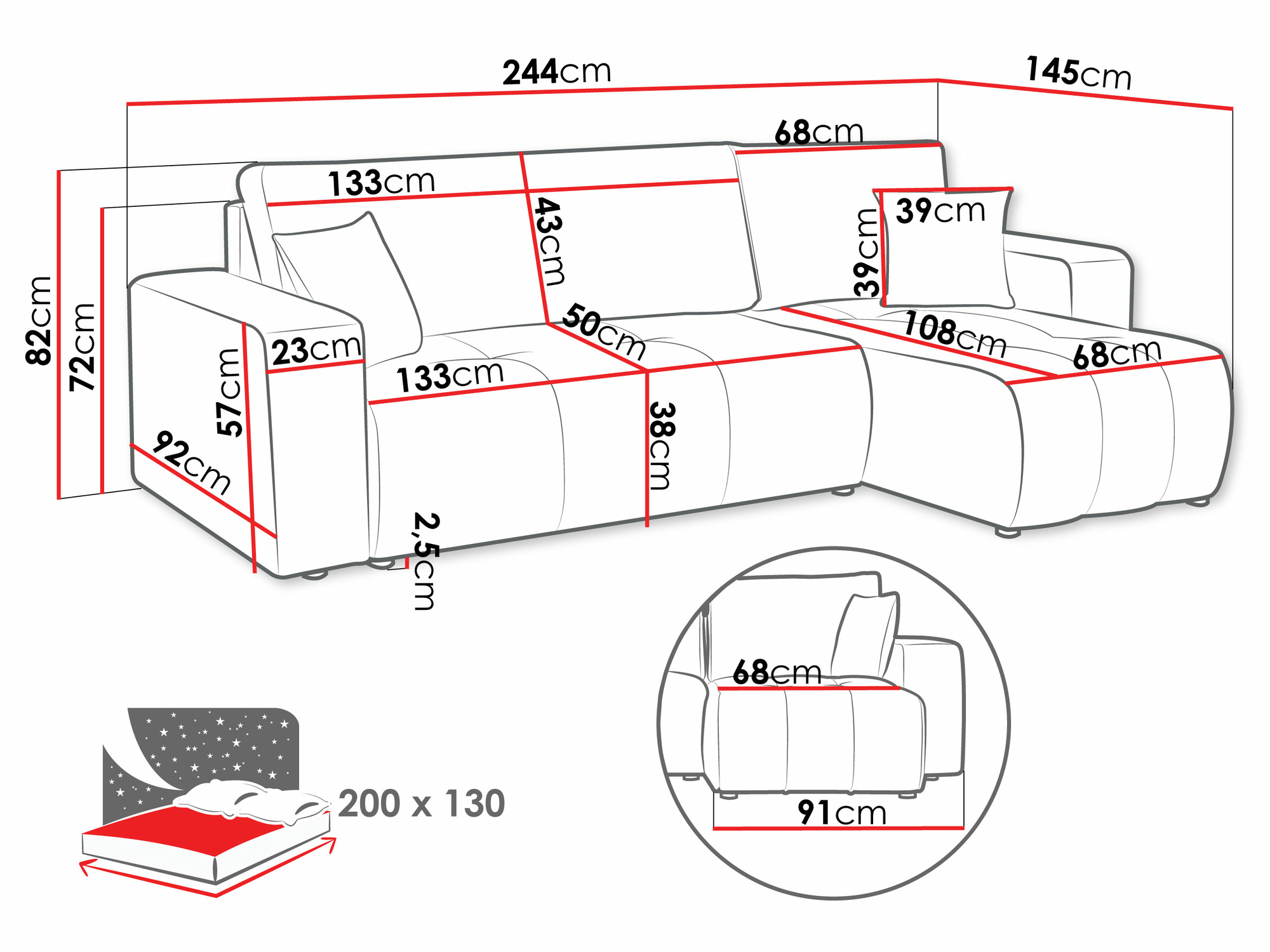 Corner sofa Comfivo Laurus (Velo 627)