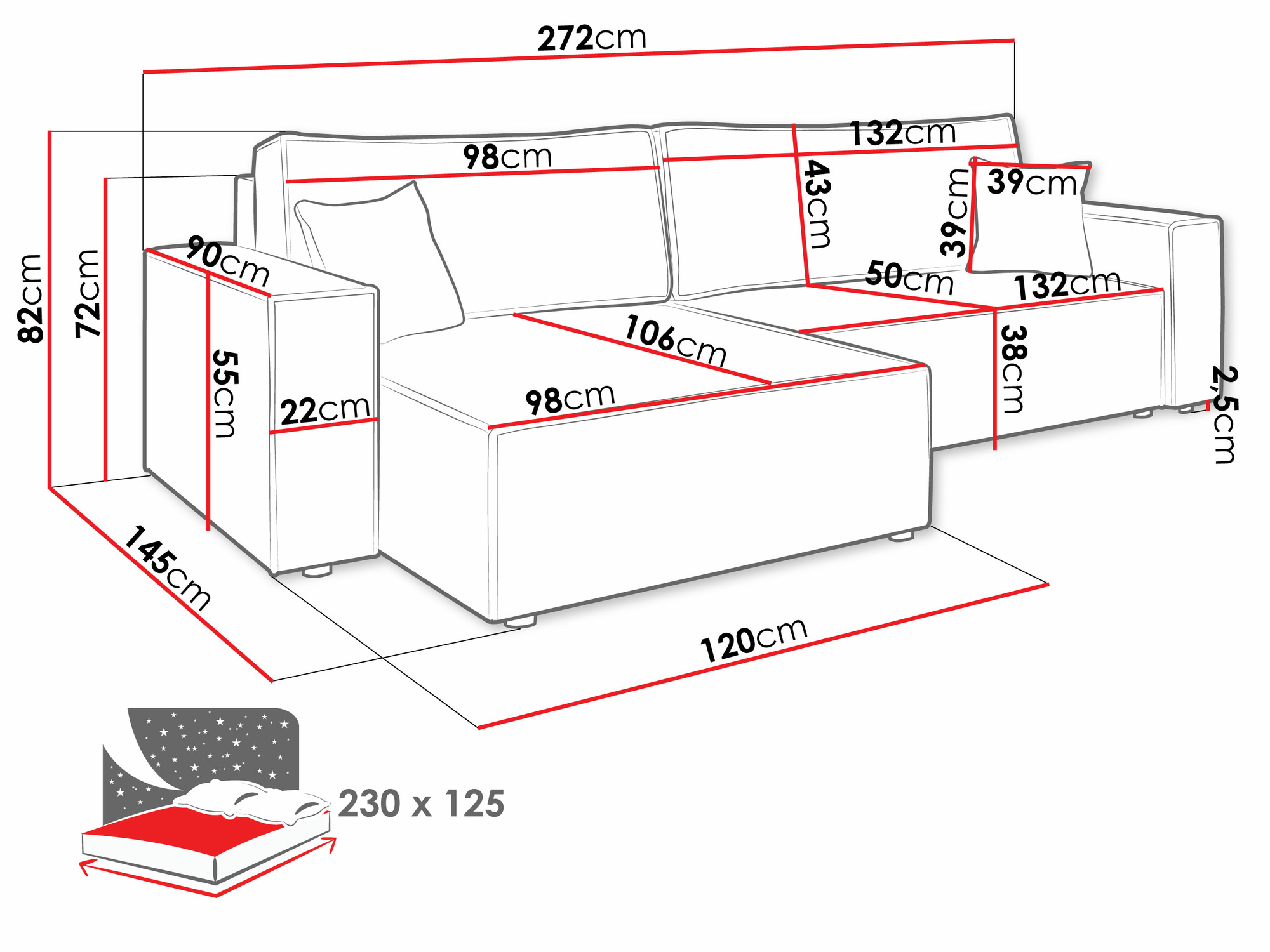 Corner sofa Vespes II (Lima 84)