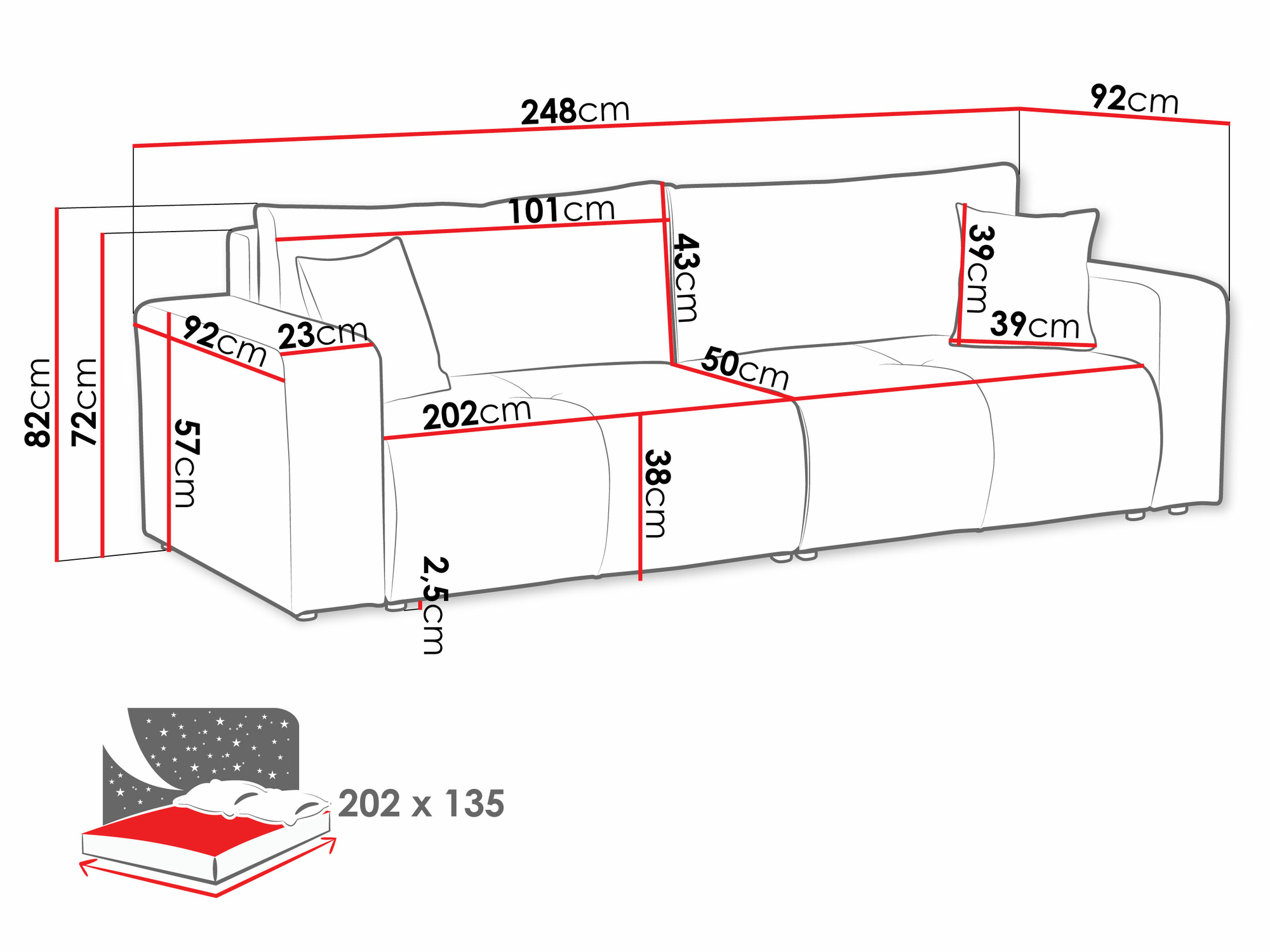 Sofa bed Comfivo Laurus (Velo 633)