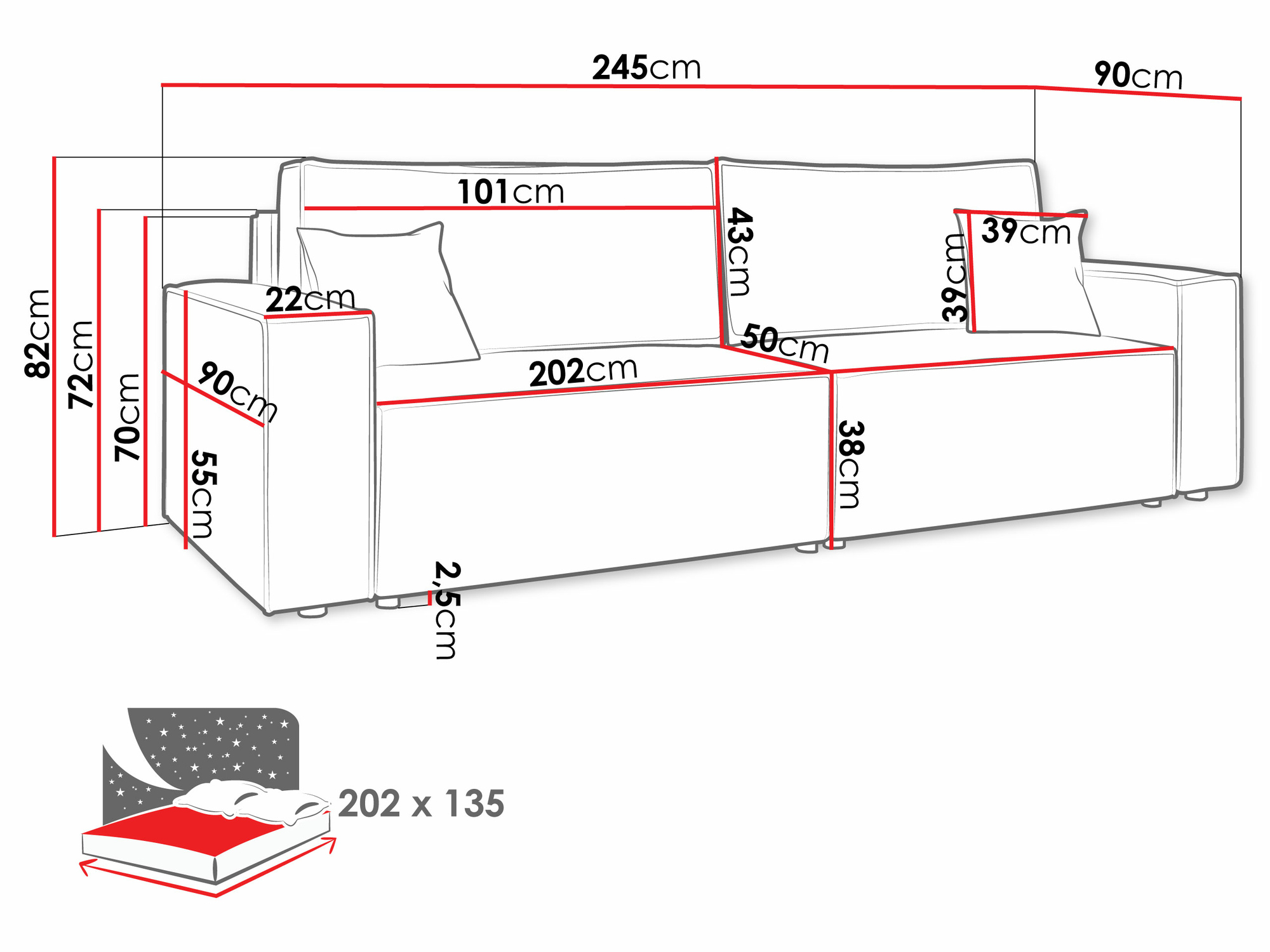 Sofa bed Vespes (Lima 46)