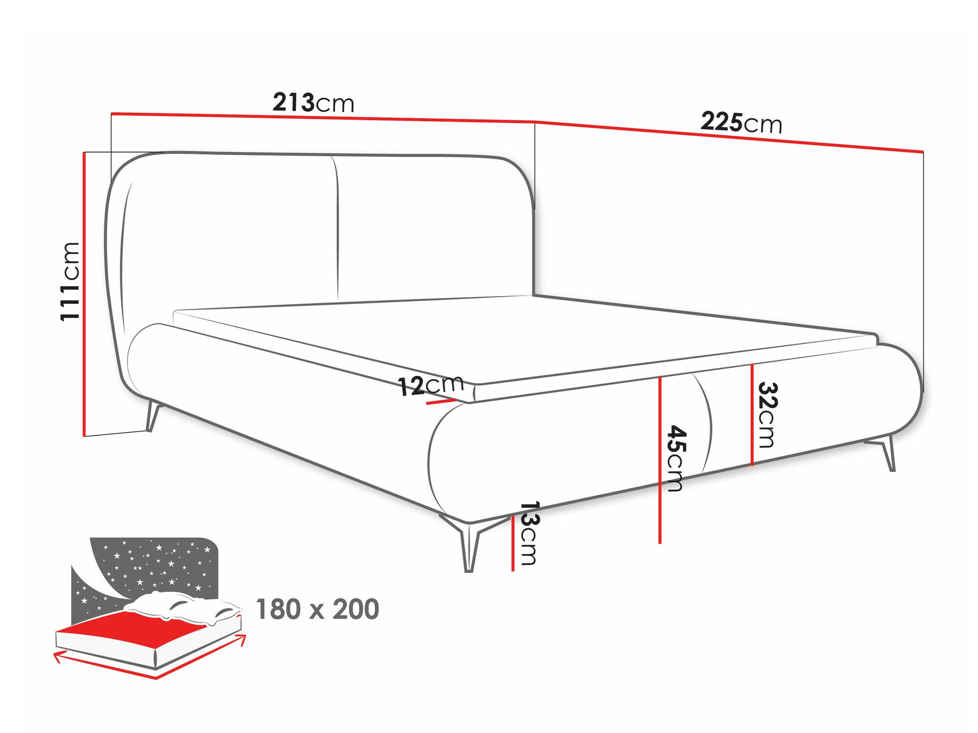 Bed TrendyNest Fenara (Coral 75)