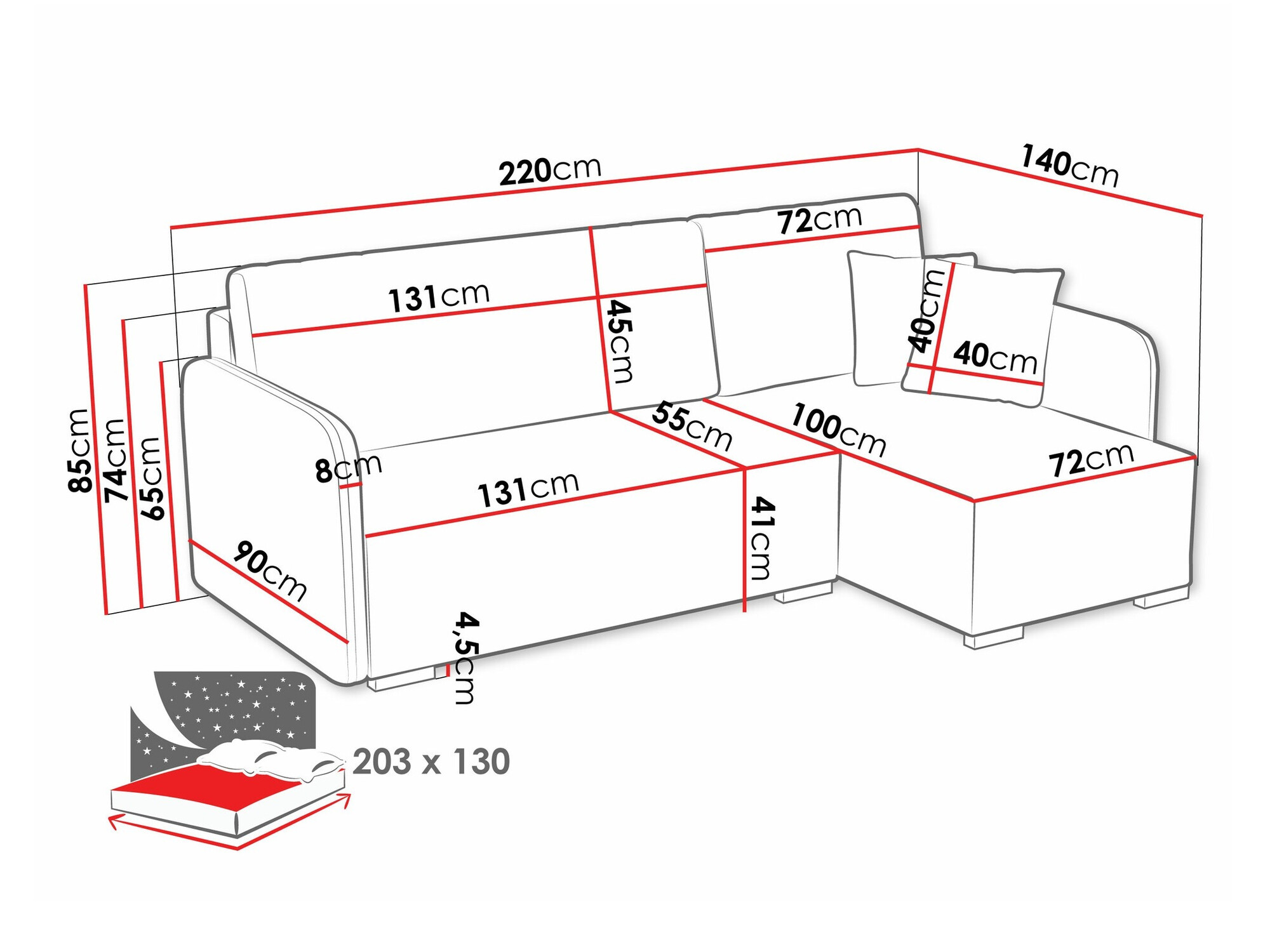 Corner sofa Columbus 245 (Velo 621)