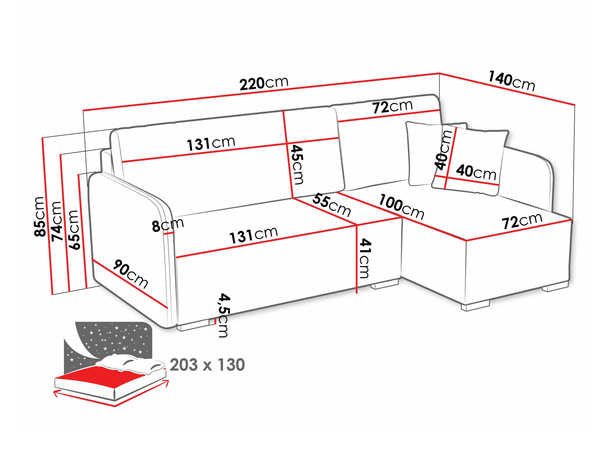 Corner sofa Columbus 245 (Velo 623)