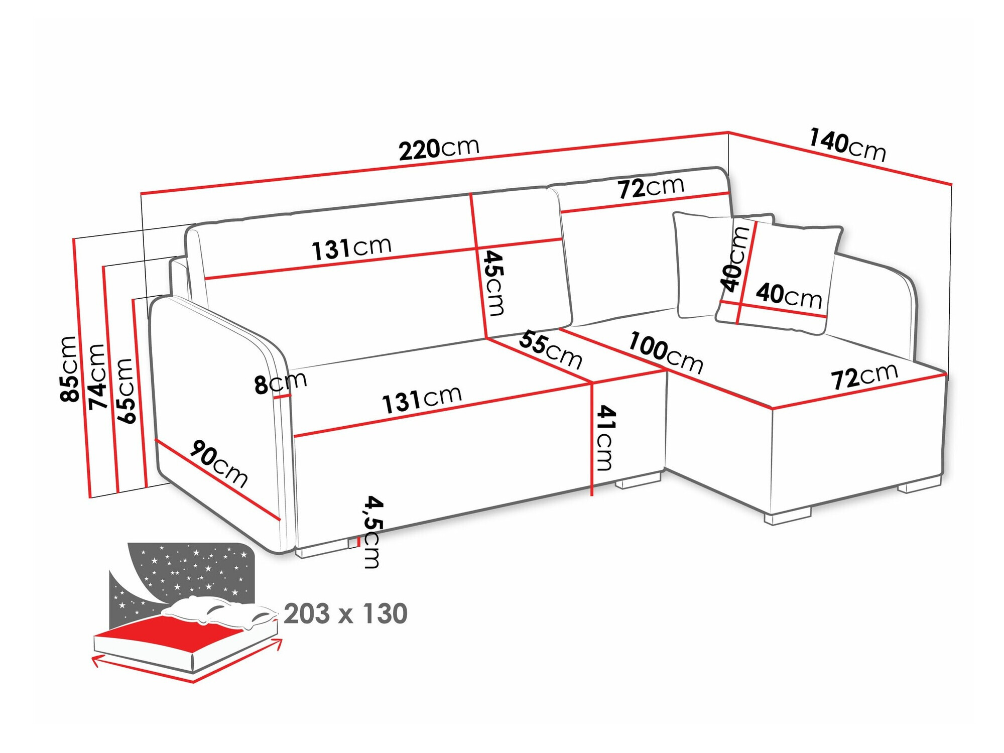 Corner sofa Columbus 245 (Velo 625)