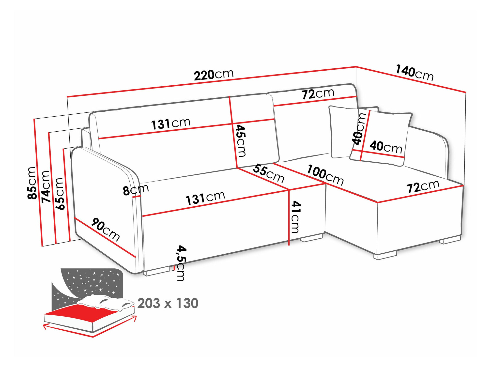 Corner sofa Columbus 245 (Velo 626)