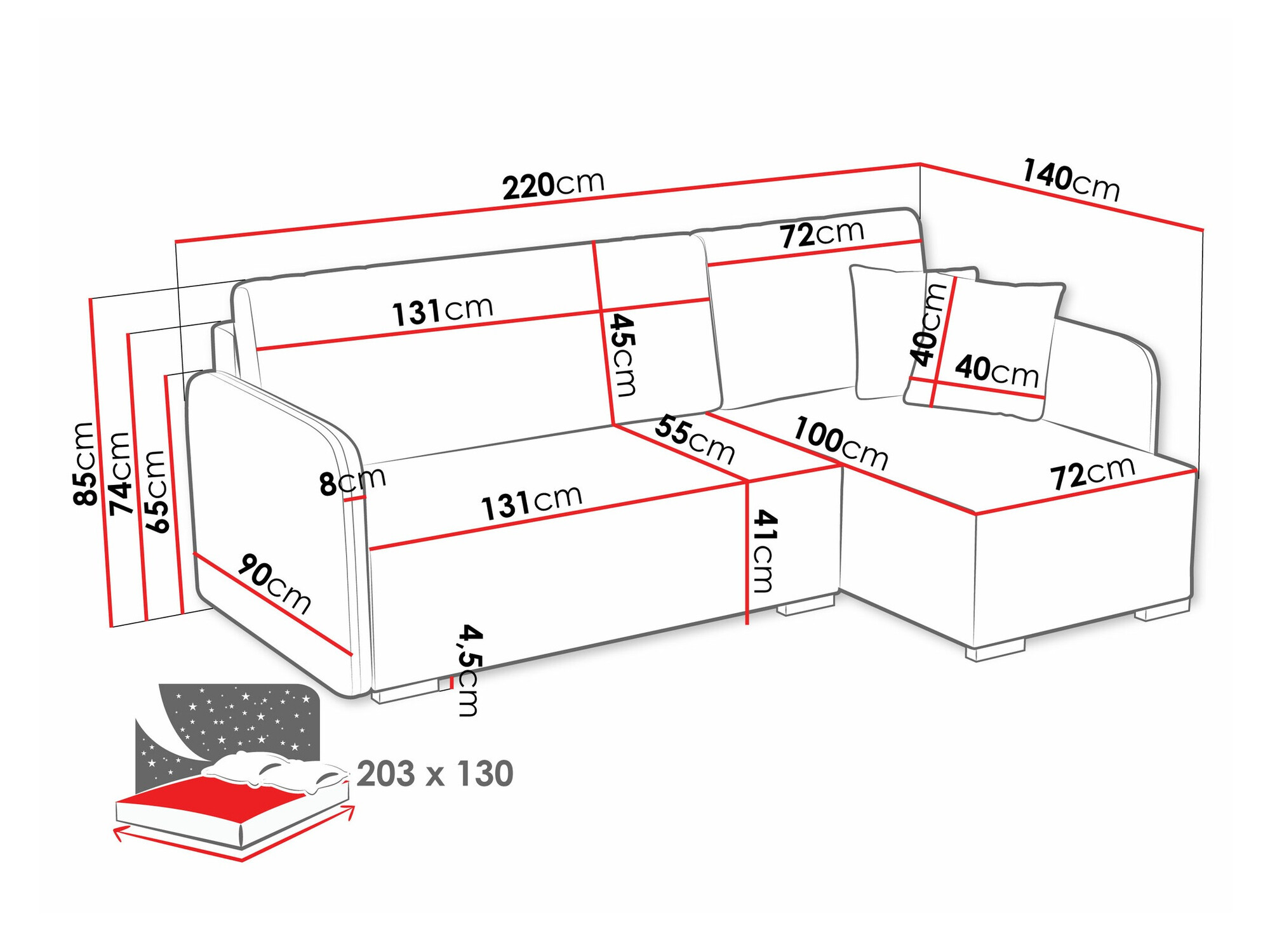 Corner sofa Columbus 245 (Velo 633)