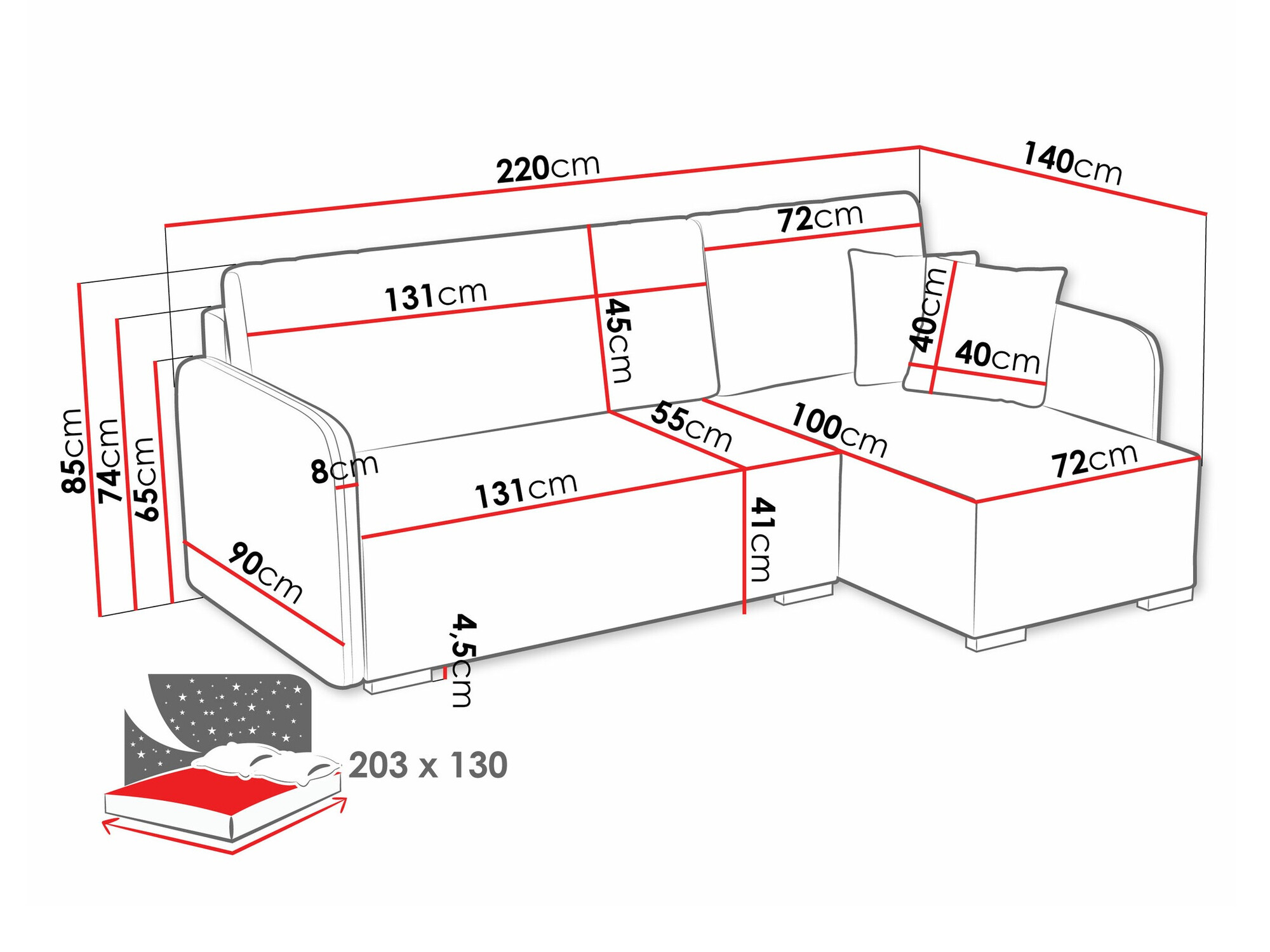 Corner sofa Columbus 245 (Velo 635)