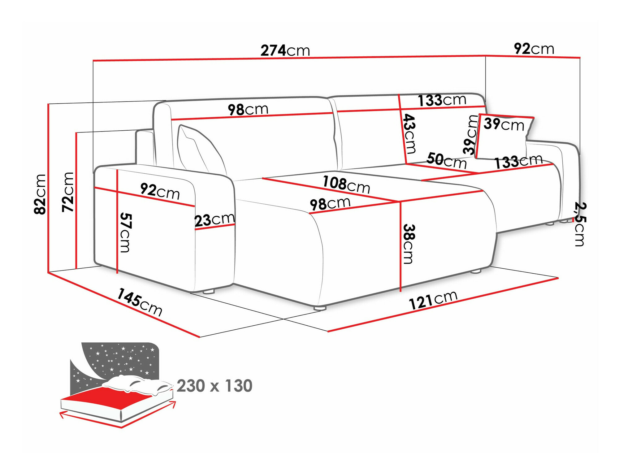 Corner sofa Doctral I (Poso 22)