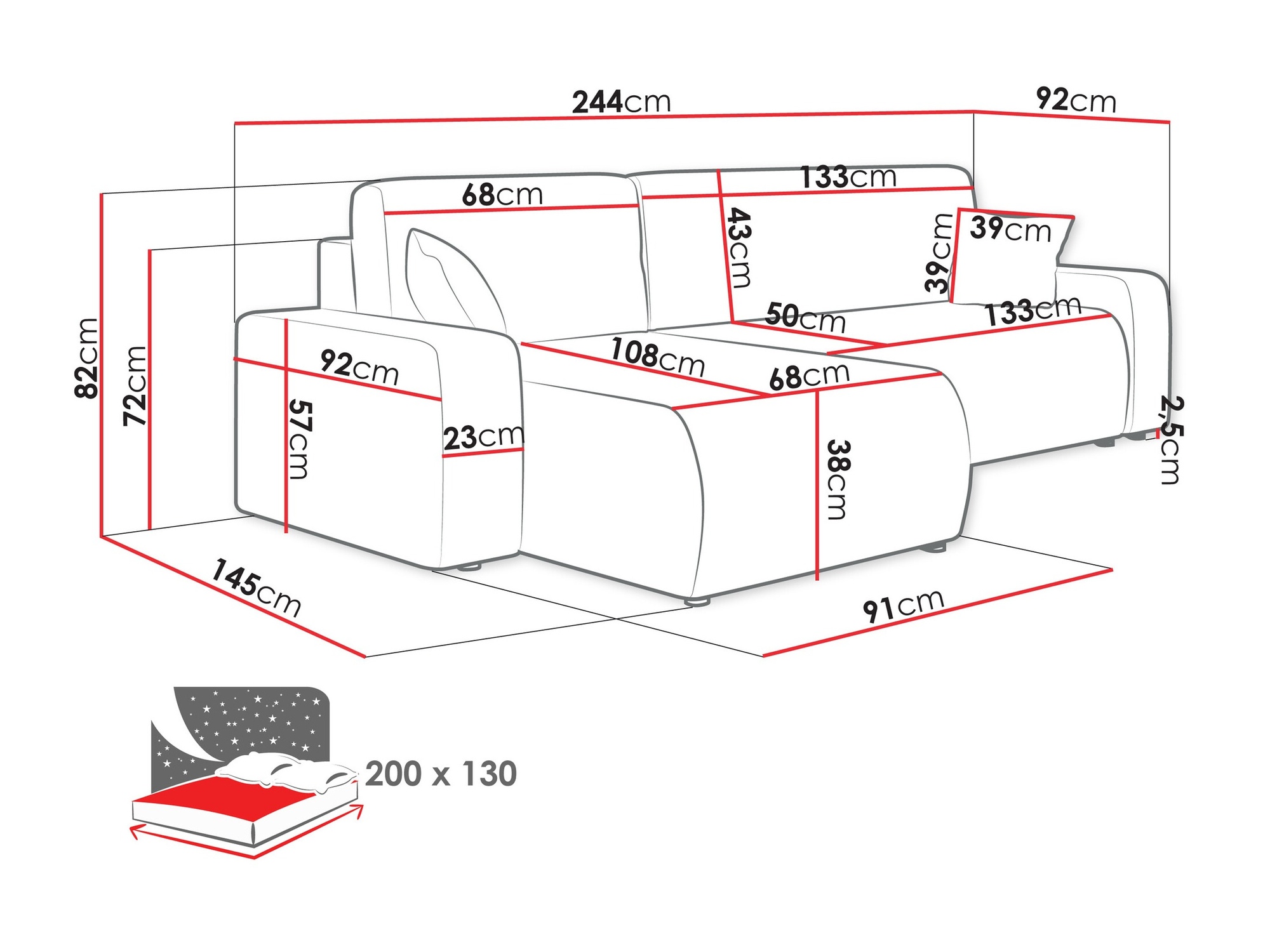 Corner sofa Doctral III (Lima 84)