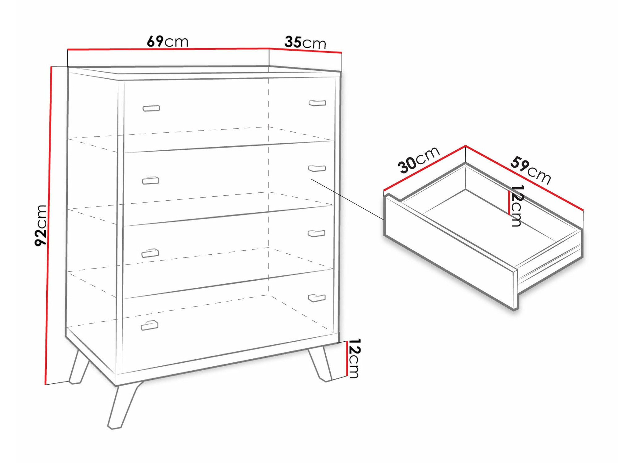 Chest of drawers Levtena 101