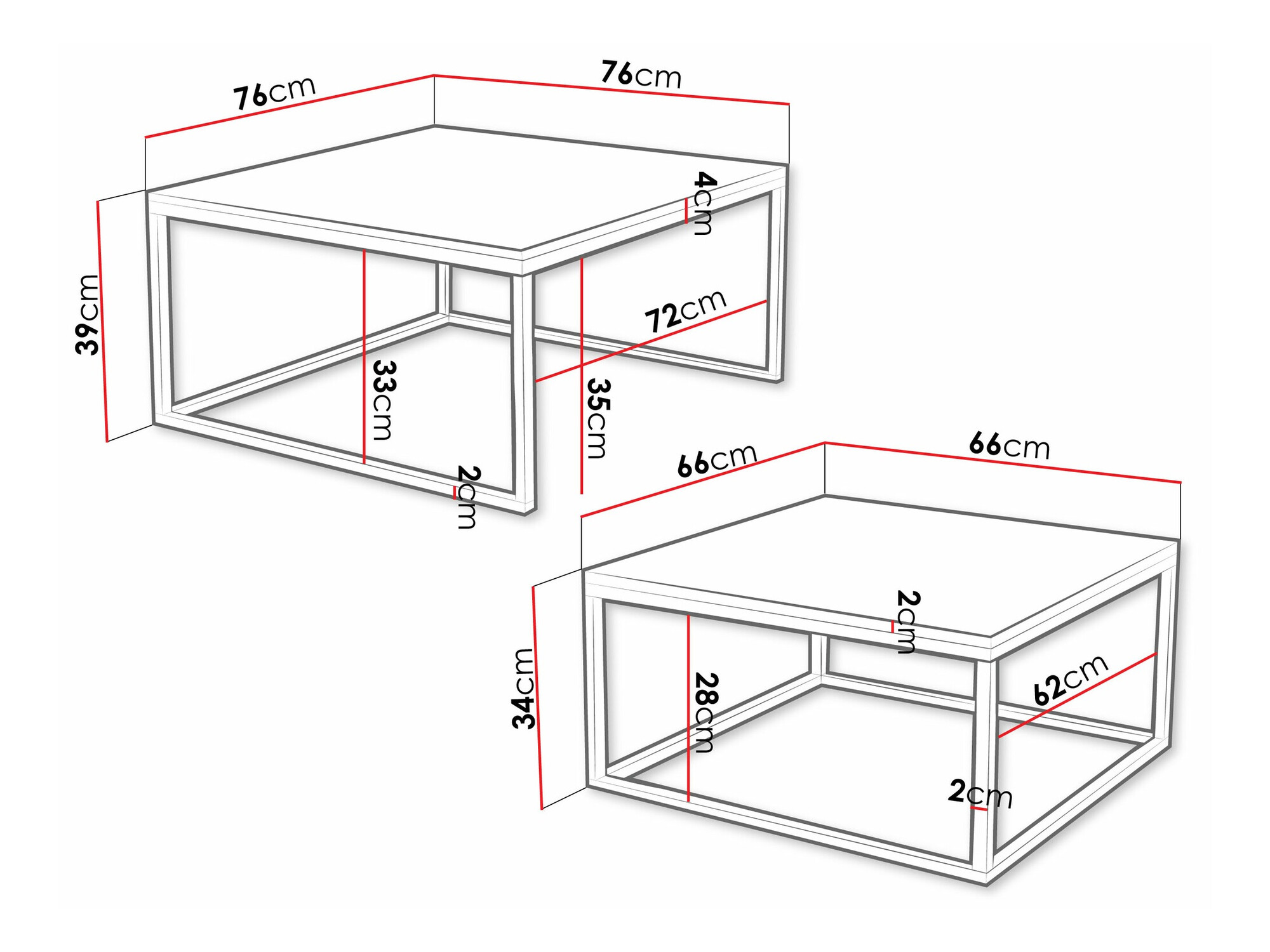 Nest of coffee tables Oswego 133 (White marble + Cashmere)