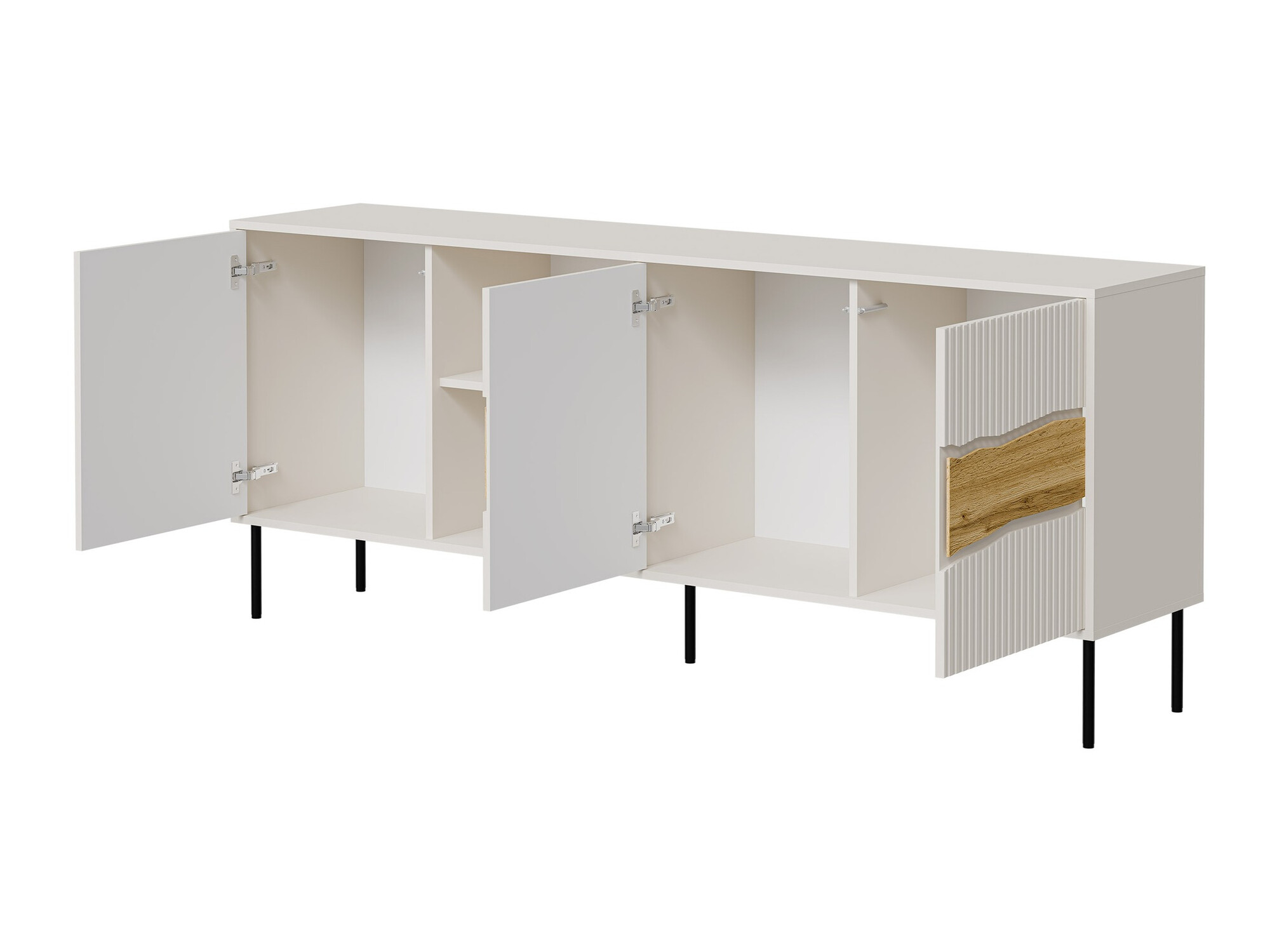 Living room set Monevare 105 (Black + Wotan Oak)