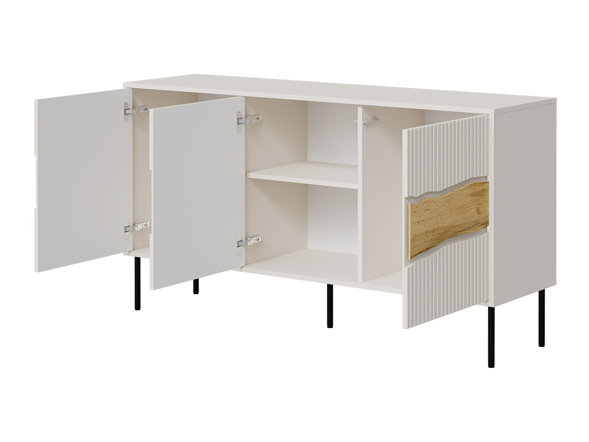 Living room set Monevare 105 (Black + Wotan Oak)