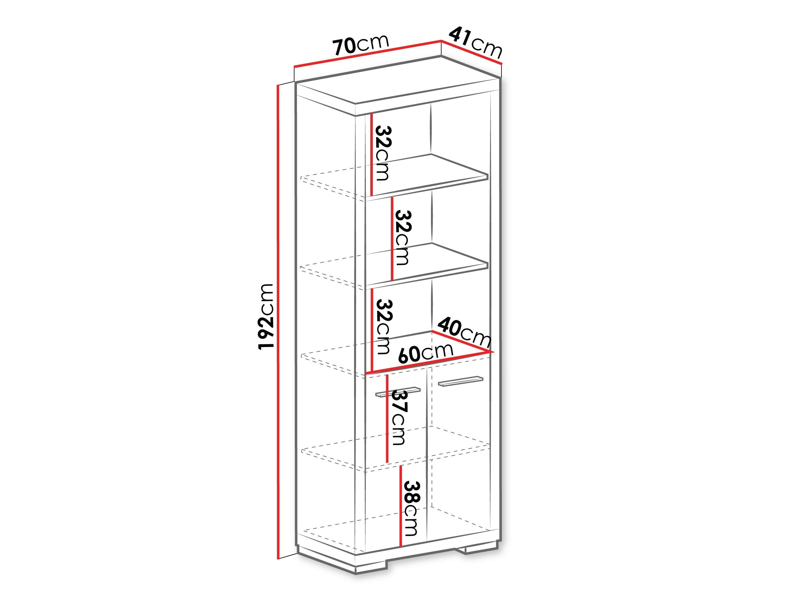 Bookcase Fiomeri 124 (Santana oak)