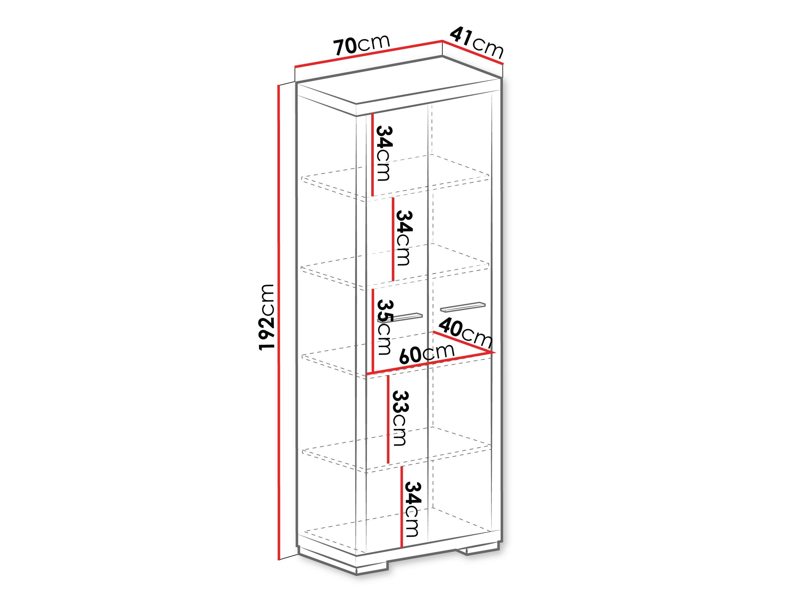 Bookcase Fiomeri 125 (Santana oak)