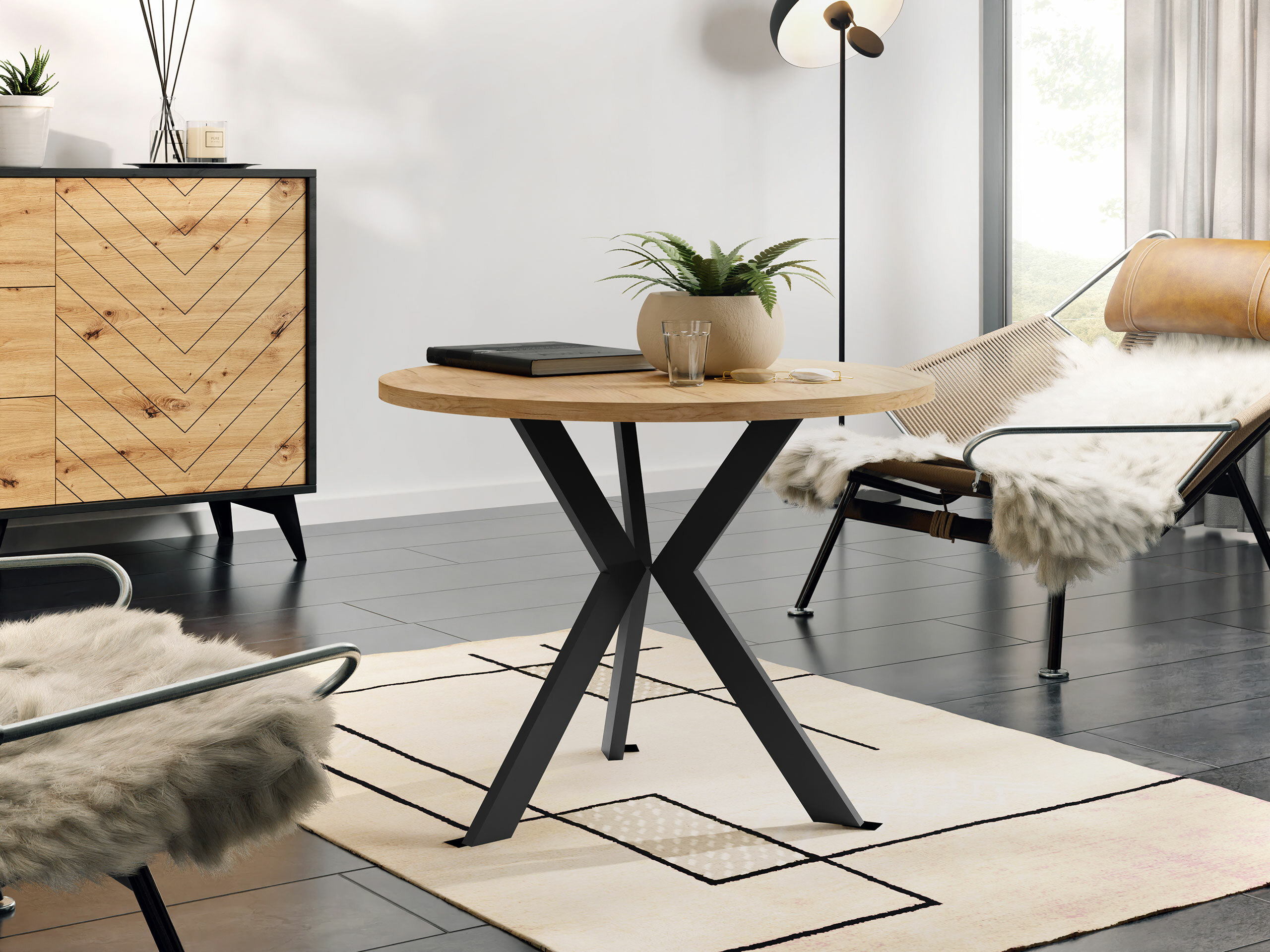 Coffee table Dearborn 106 (Golden oak + Black)