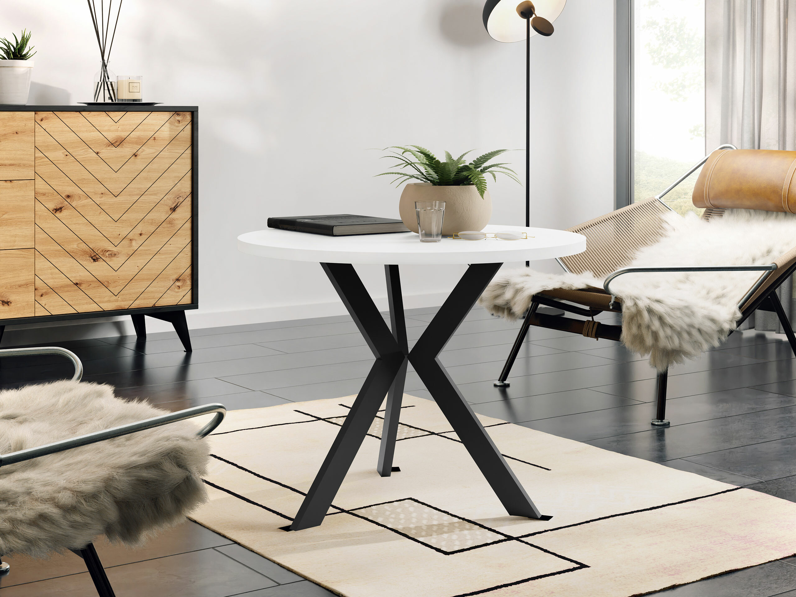Coffee table Dearborn 106 (White + Black)