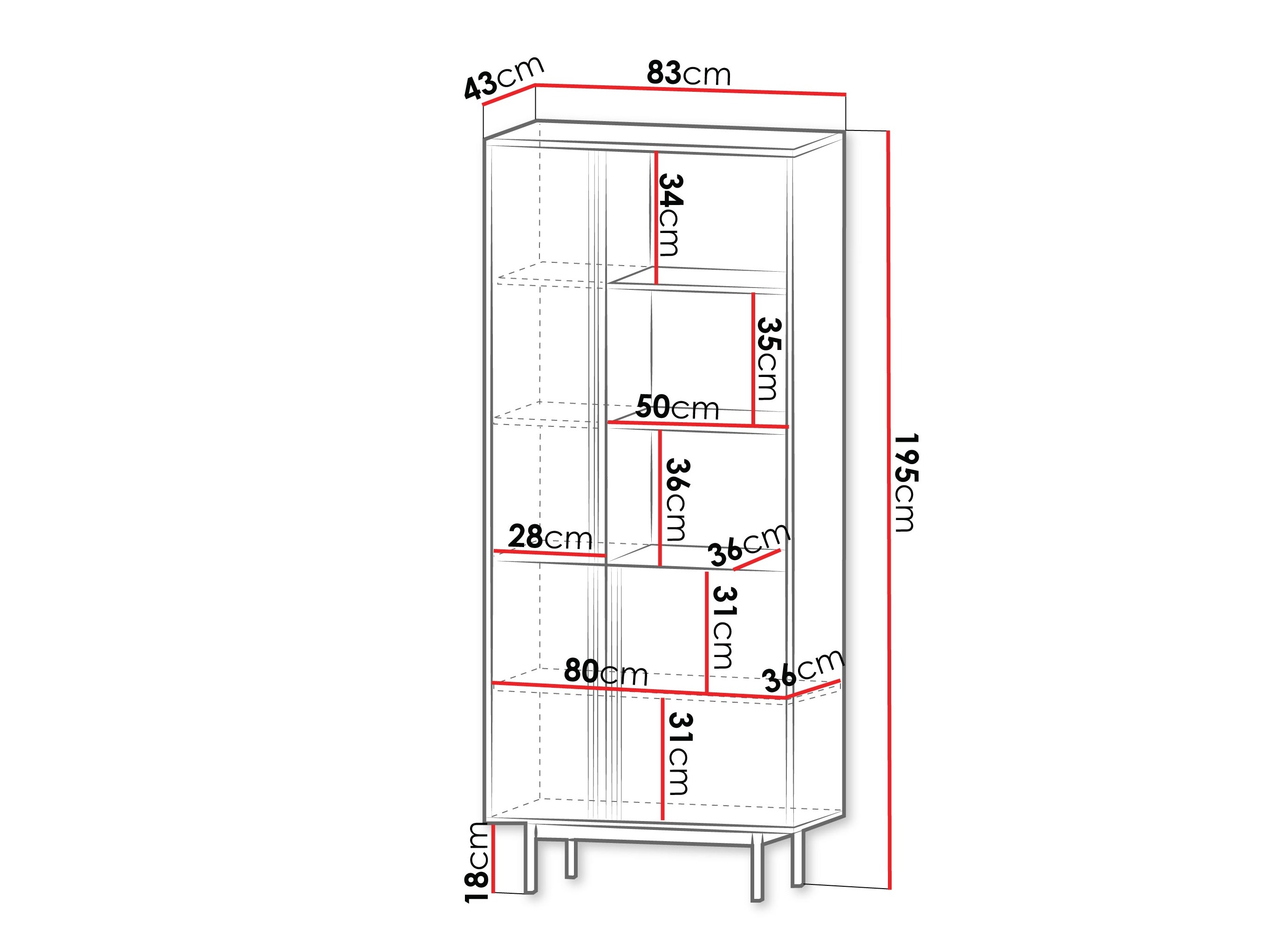 Bookcase Levali 101 (Beige)