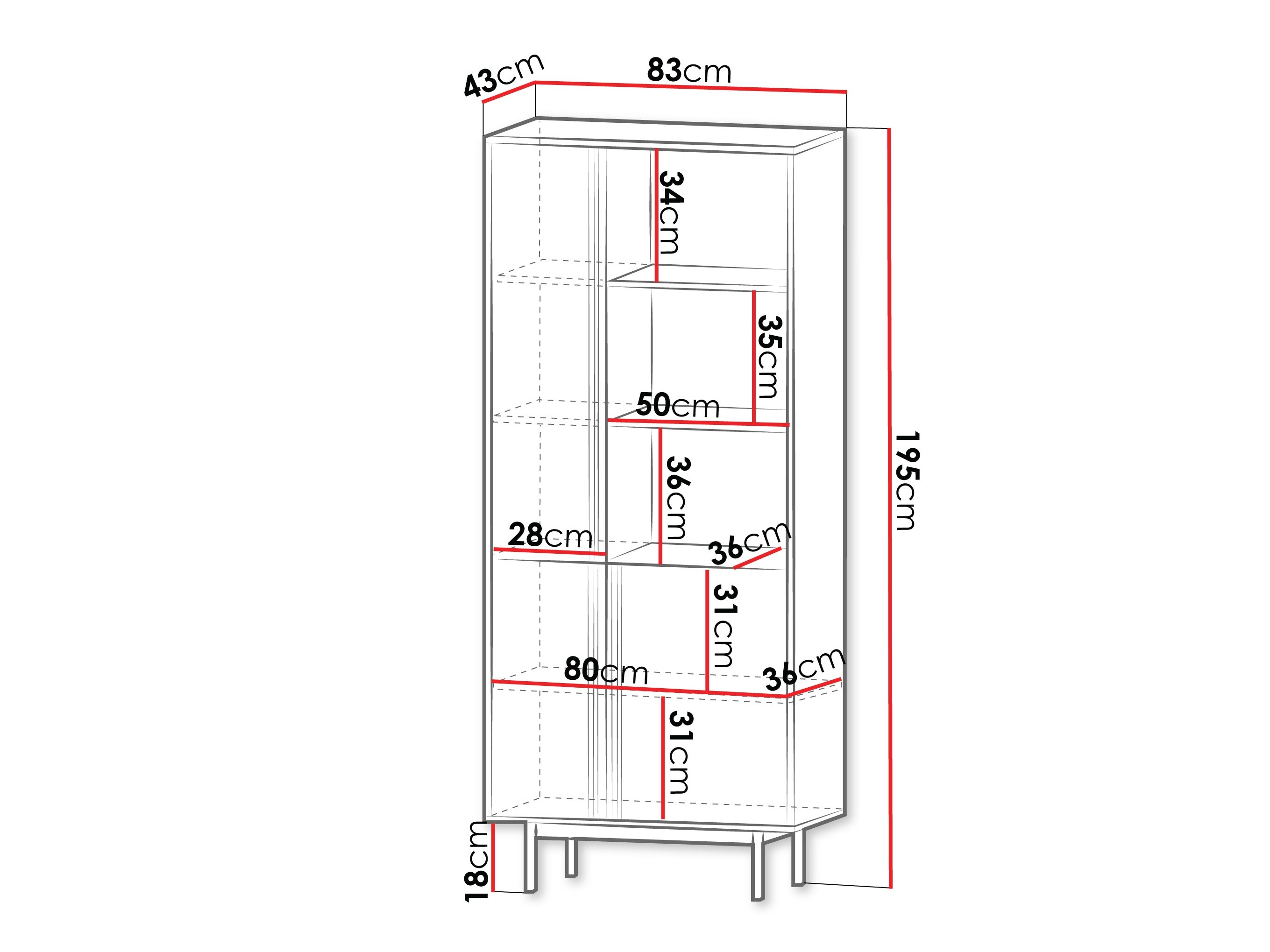 Bookcase Levali 101 (Oak)