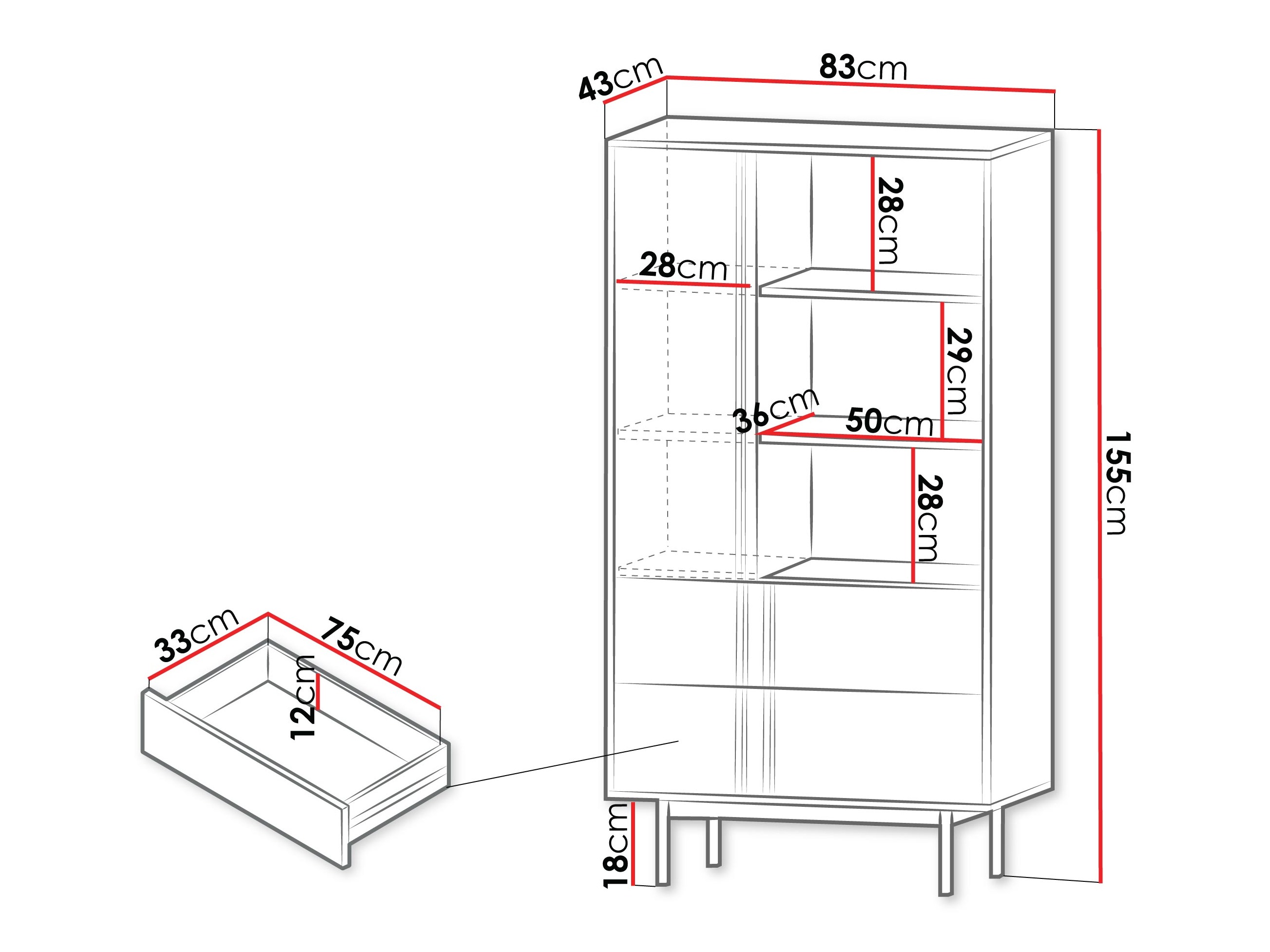 Bookcase Levali 103 (Beige)