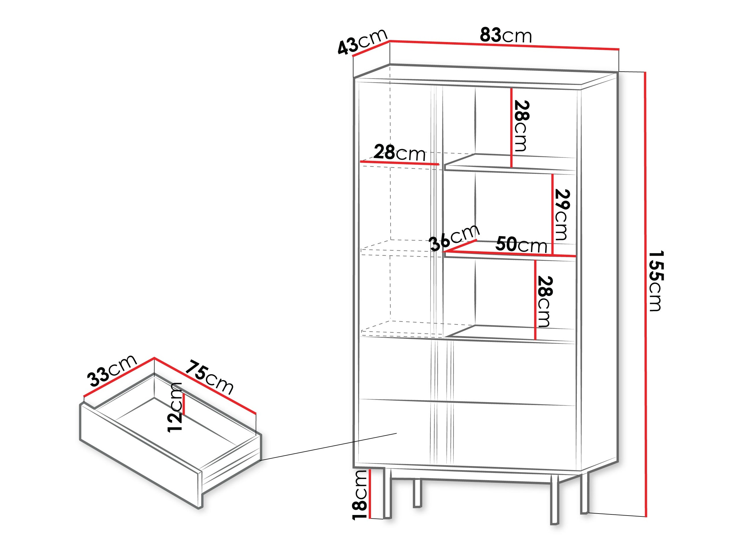 Bookcase Levali 103 (Oak)