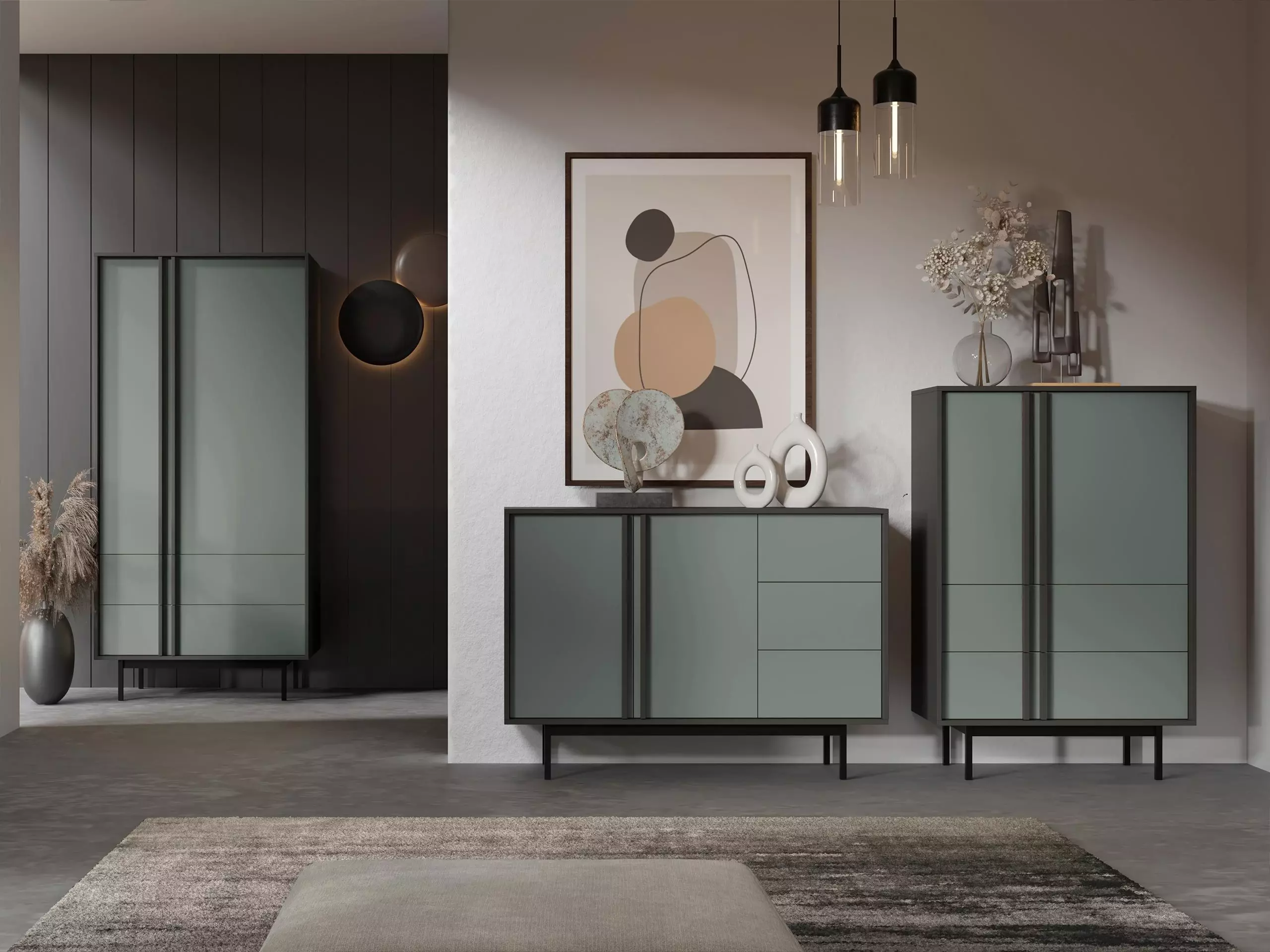 Chest of drawers Levali 104 (Dusty green)