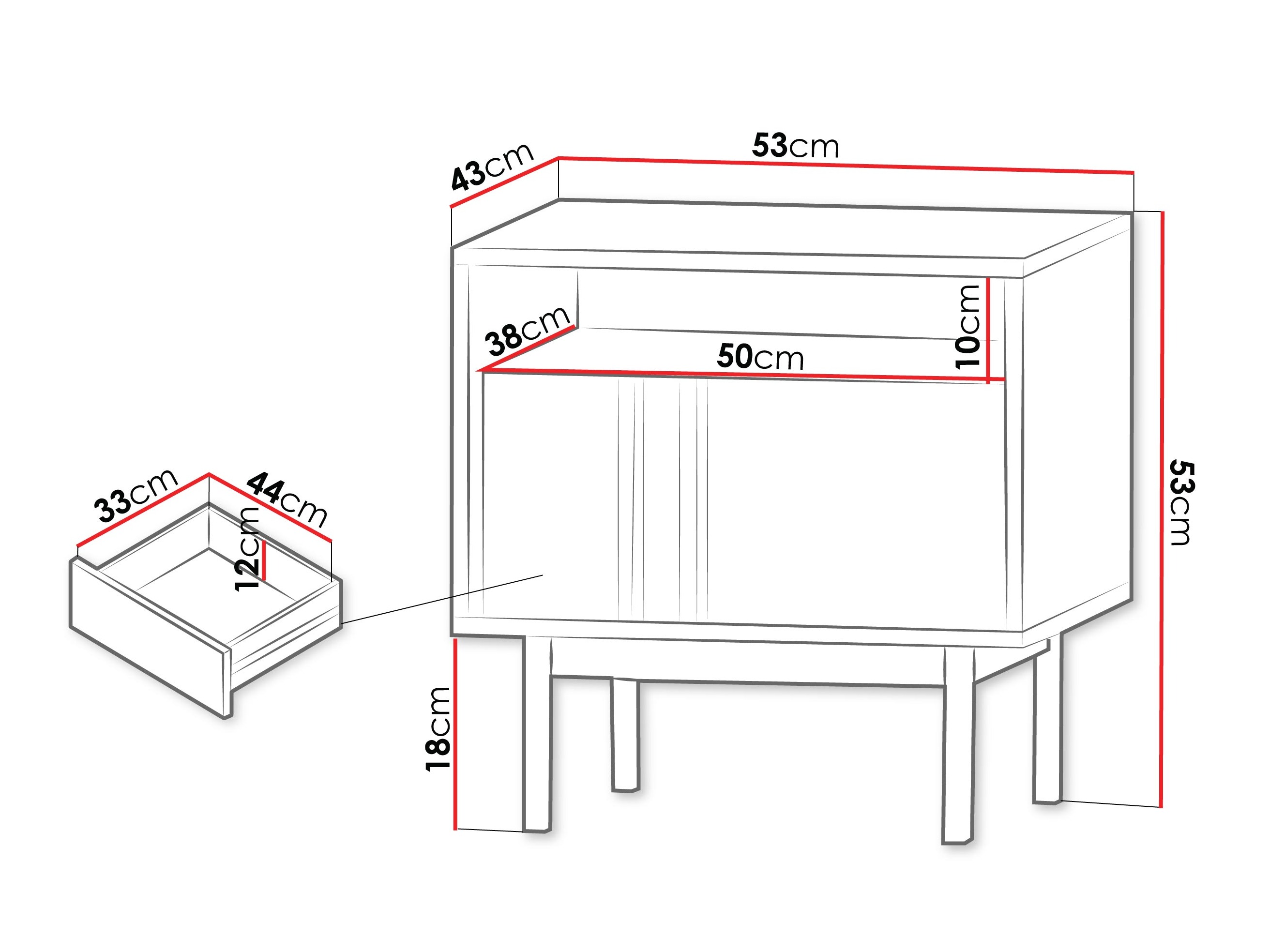 Bedside table Levali 112 (Beige)