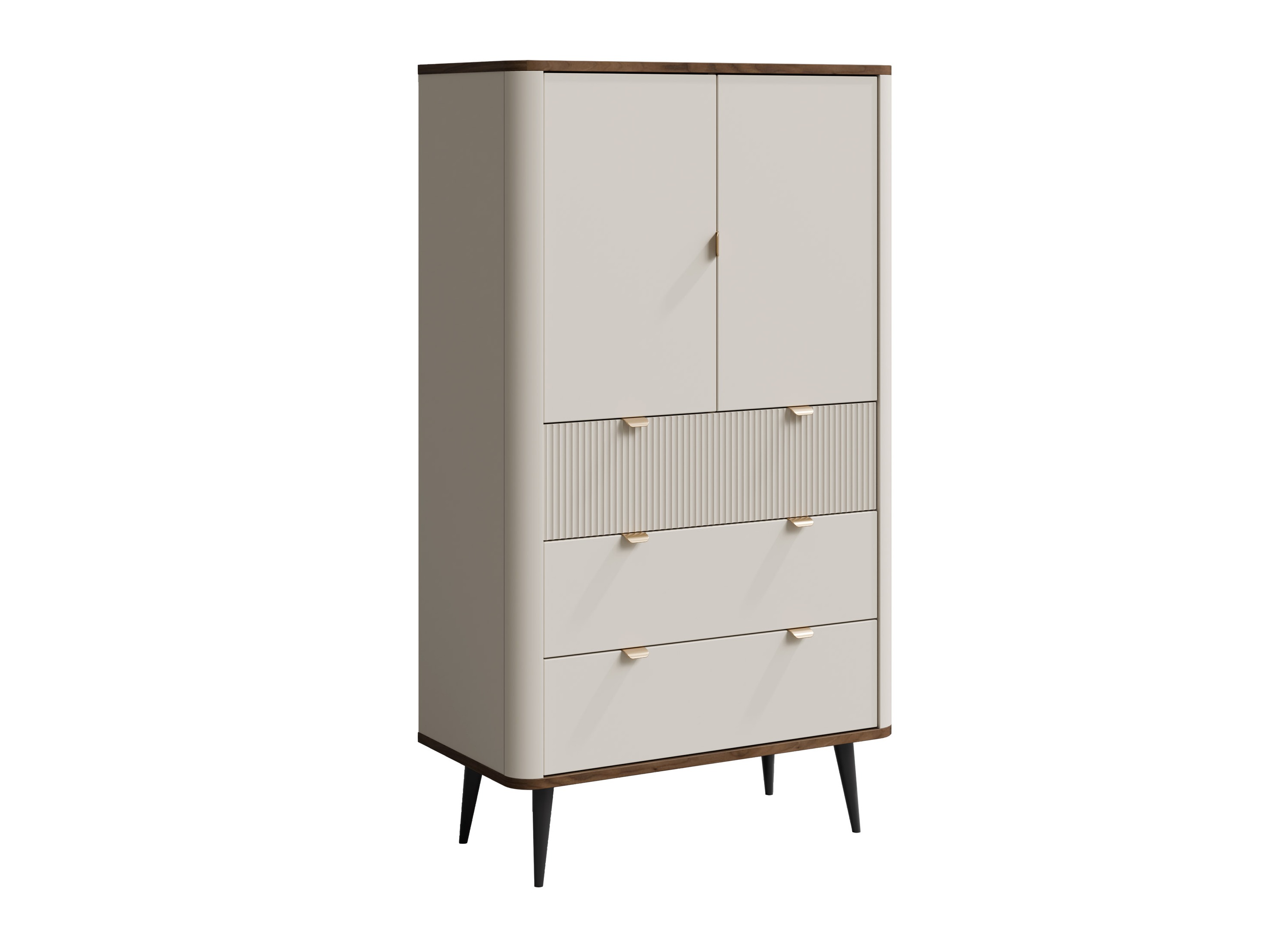 Bookcase Lufela 104 (Cashmere + Walnut)