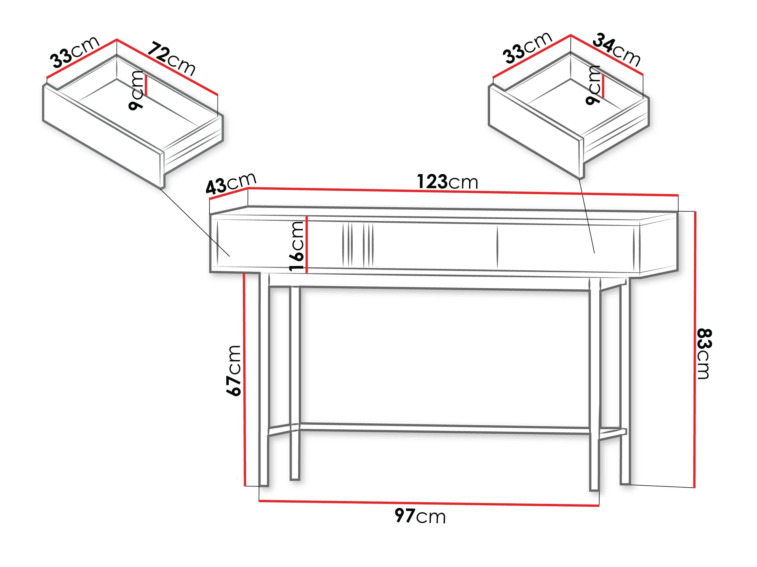 Console table Levali 110 (Oak)