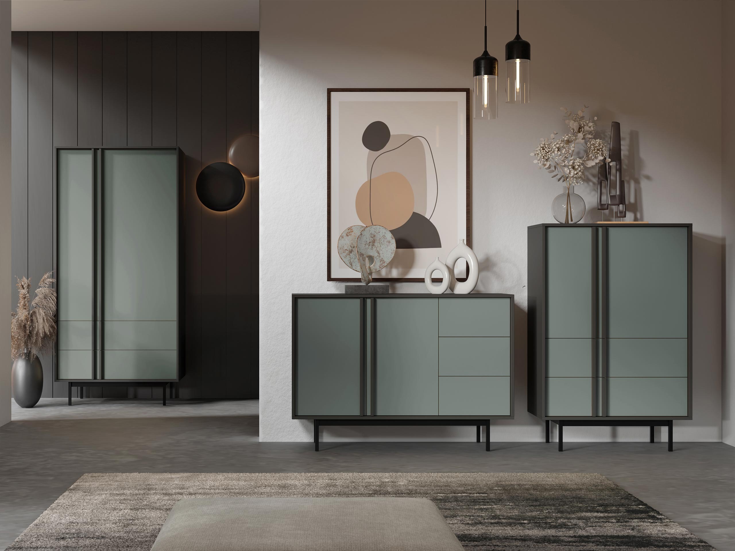 Living room set Levali 116 (Dusty green)