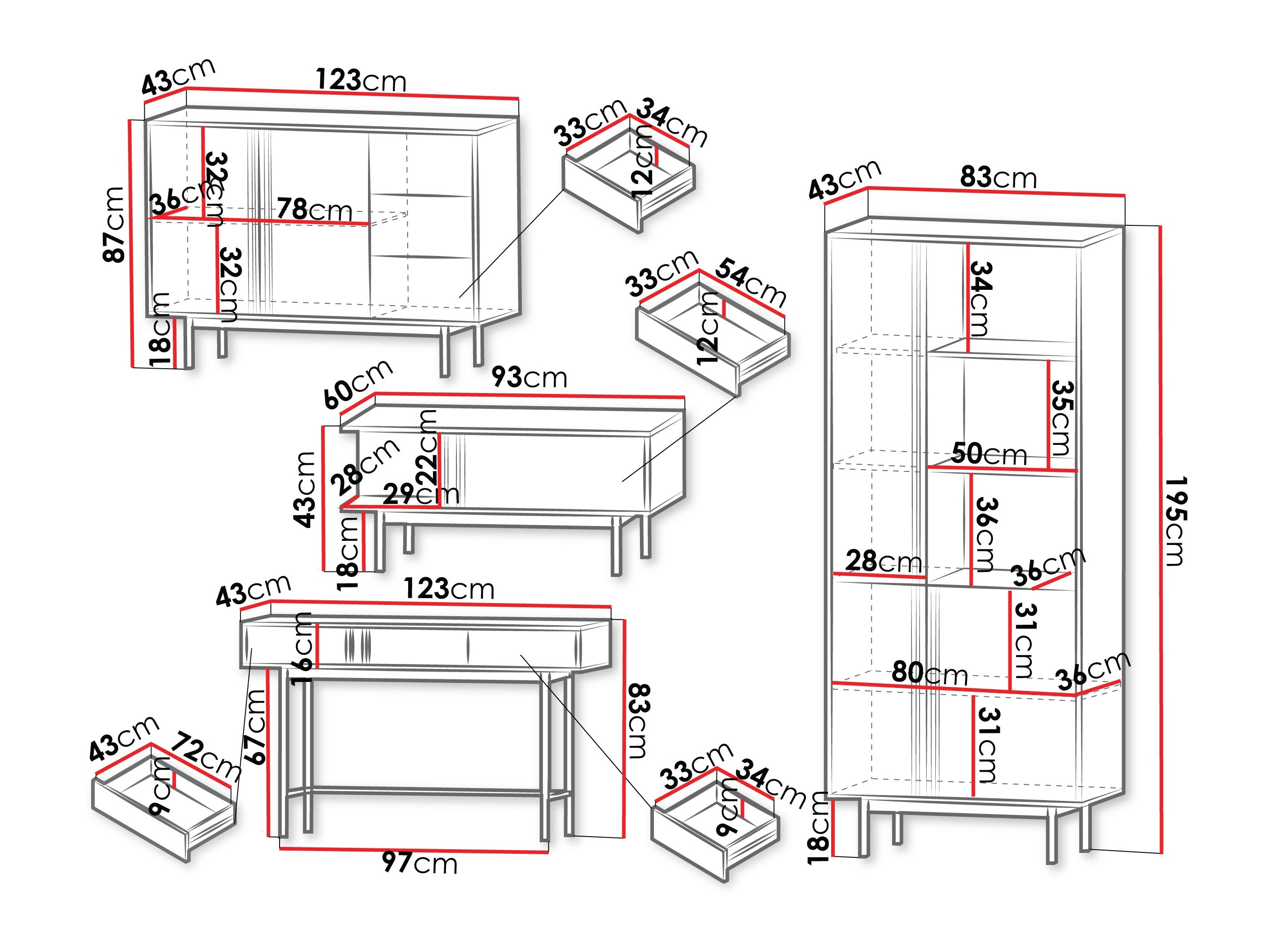Living room set Levali 117 (Oak)