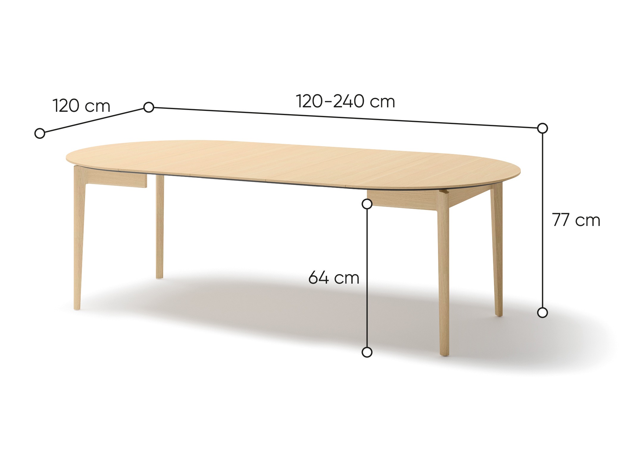 Table Fresno 175 (Light oak)