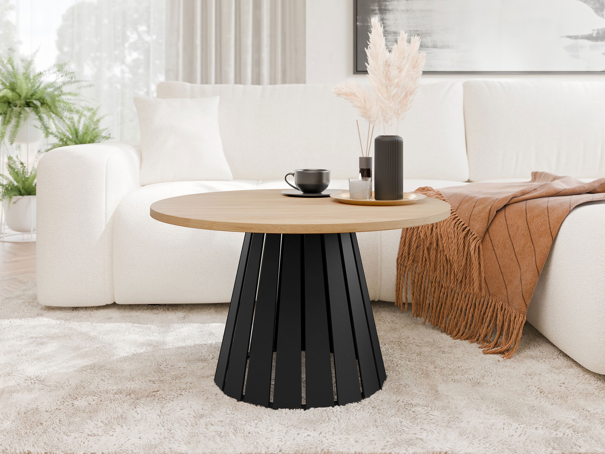 Coffee table Oswego 134 (Black + Oak)