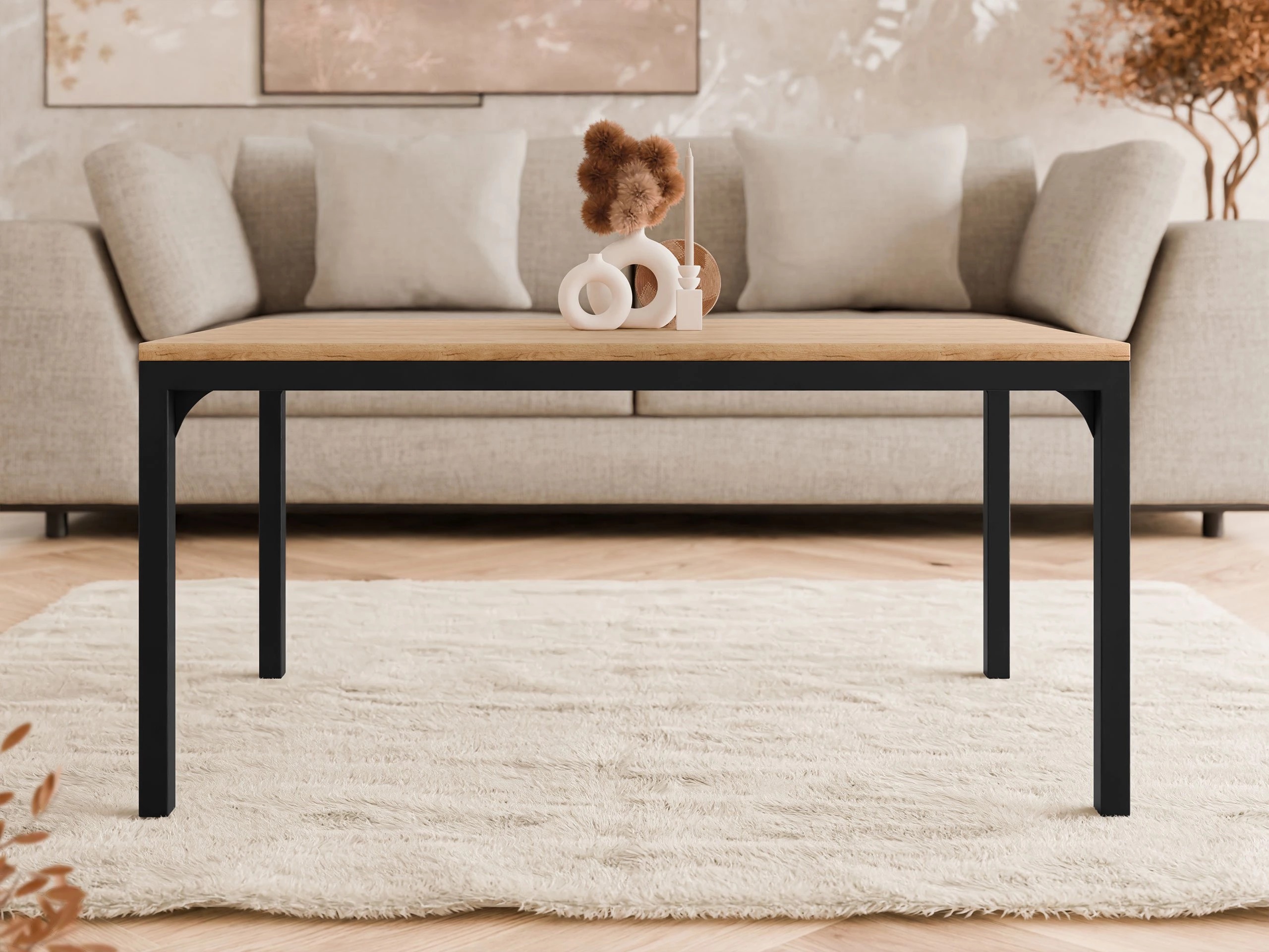Coffee table Oswego 138 (Craft golden oak + Black)