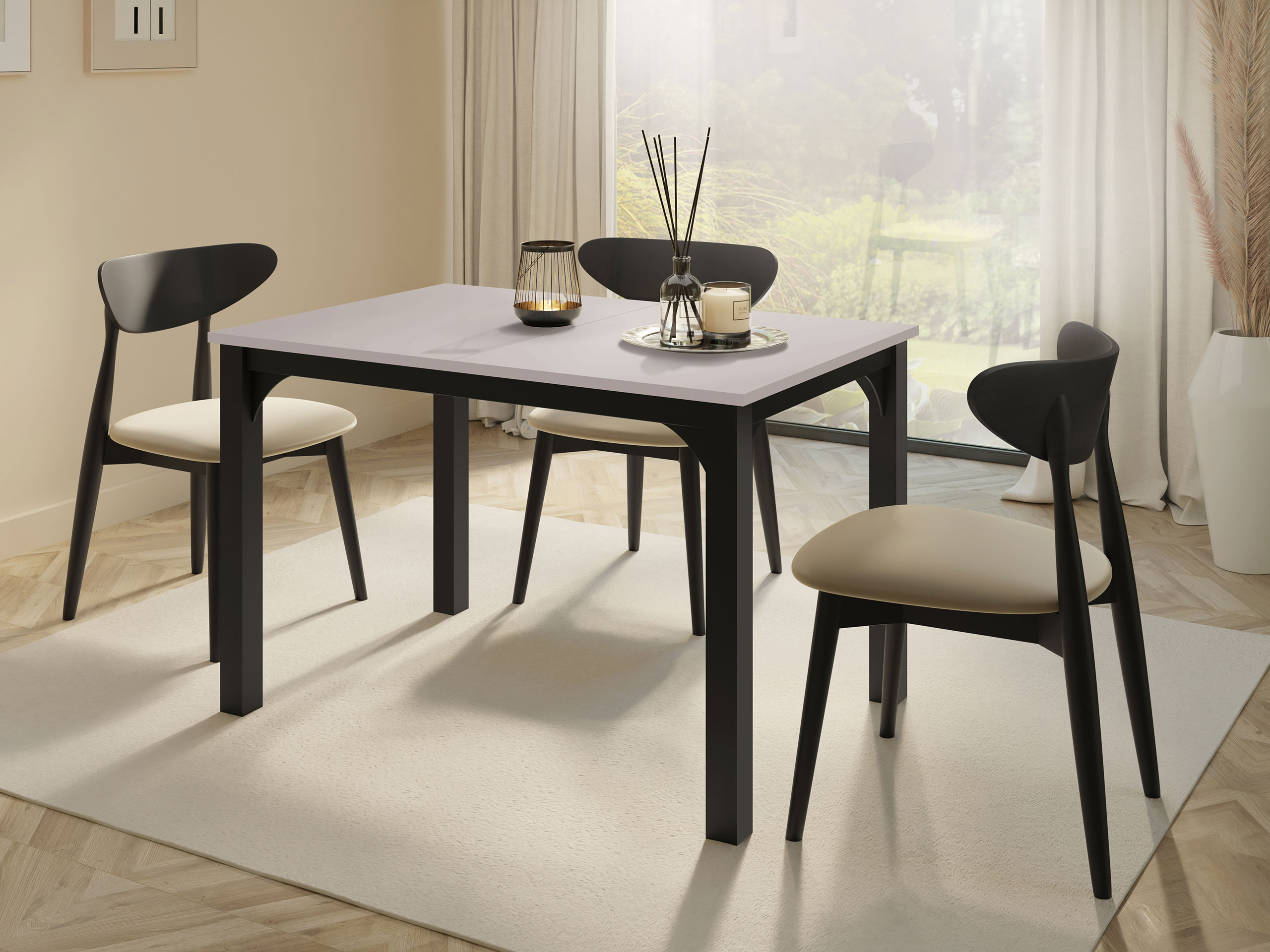 Table Oswego 135 (Cashmere + Black)