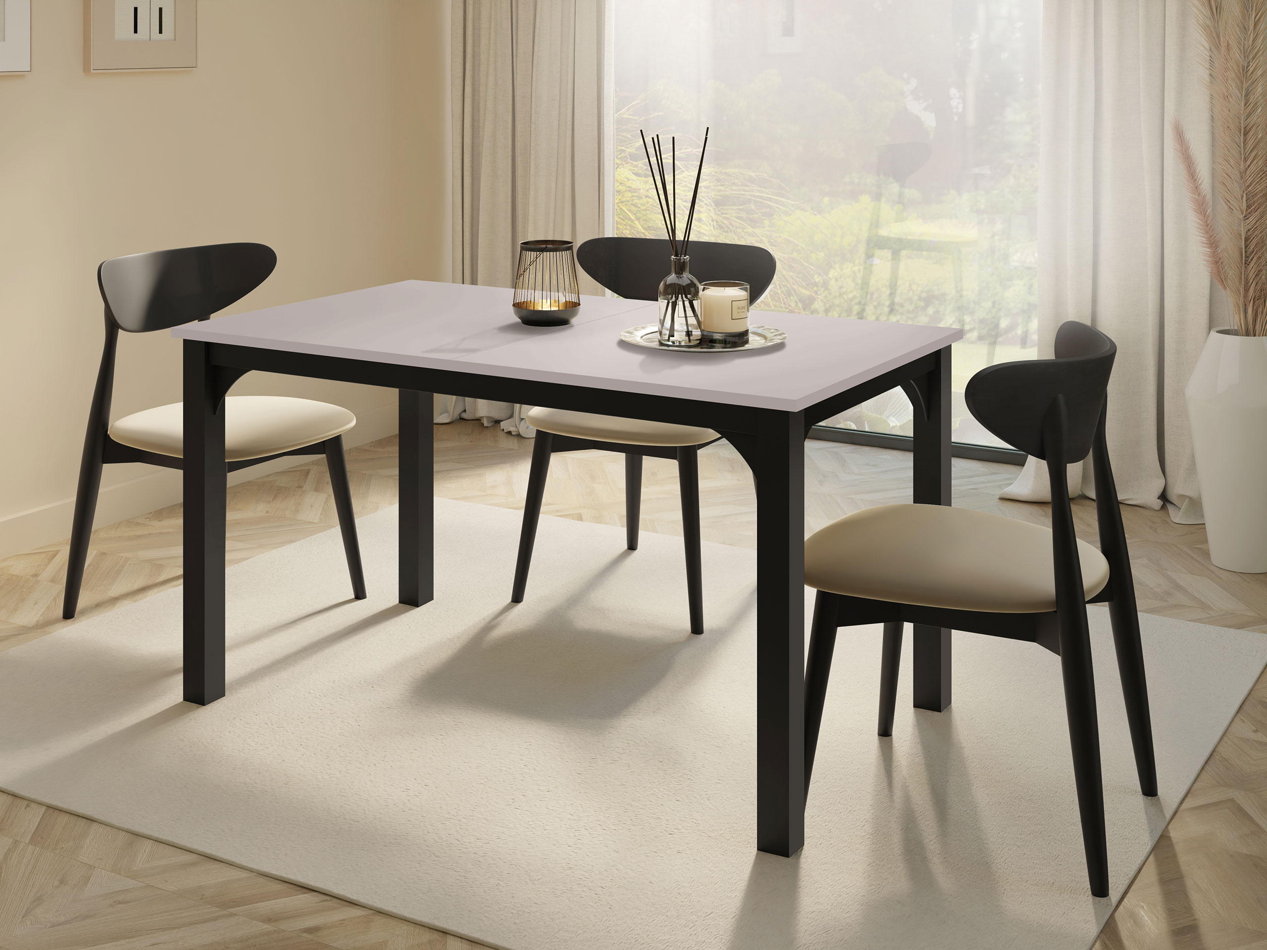 Table Oswego 136 (Cashmere + Black)