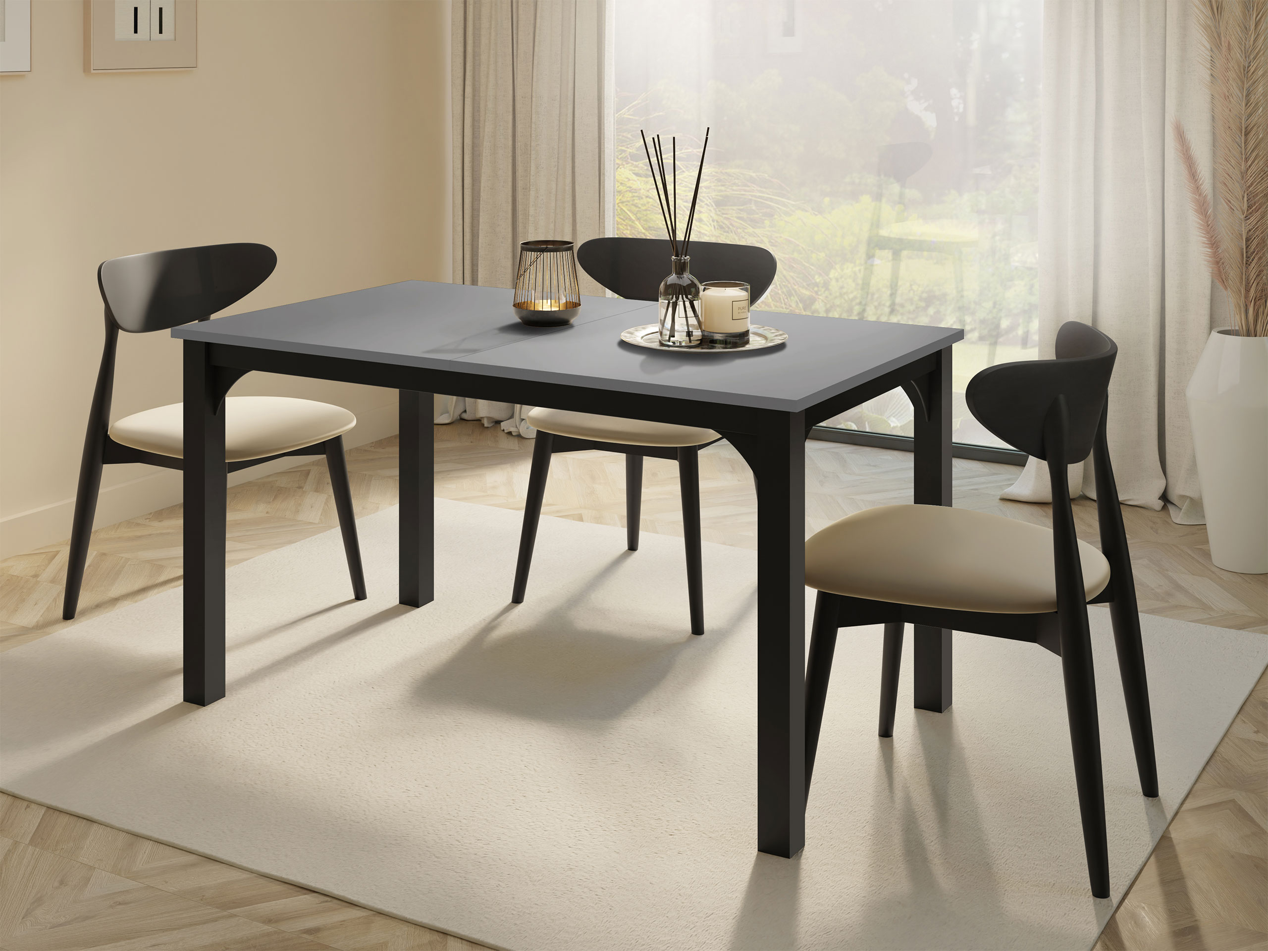 Table Oswego 136 (Graphite + Black)