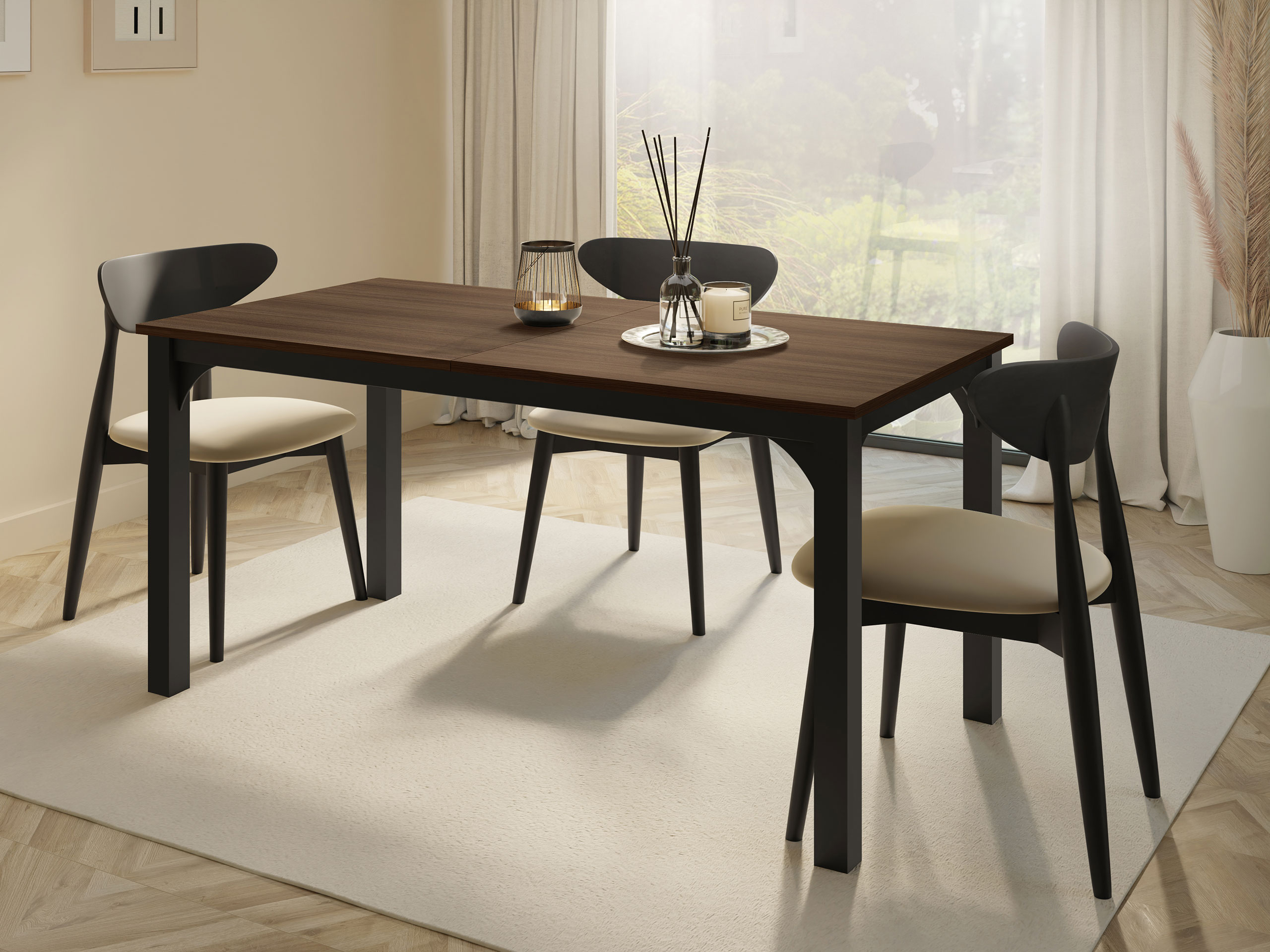Table Oswego 137 (Walnut + Black)