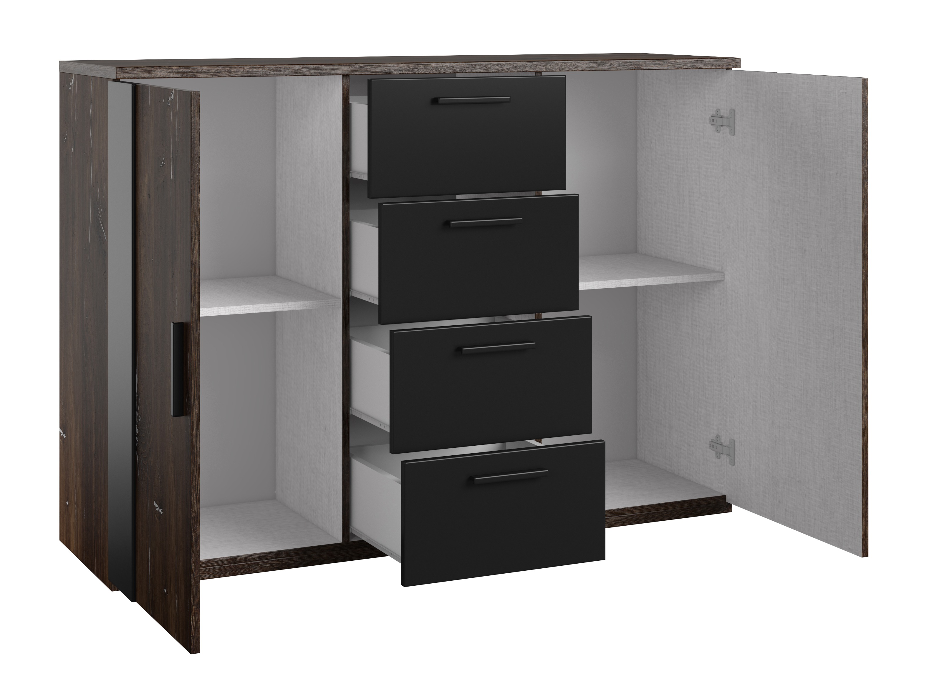 Chest of drawers Felelie 102 (Tamus Flagstaf oak + Silver)