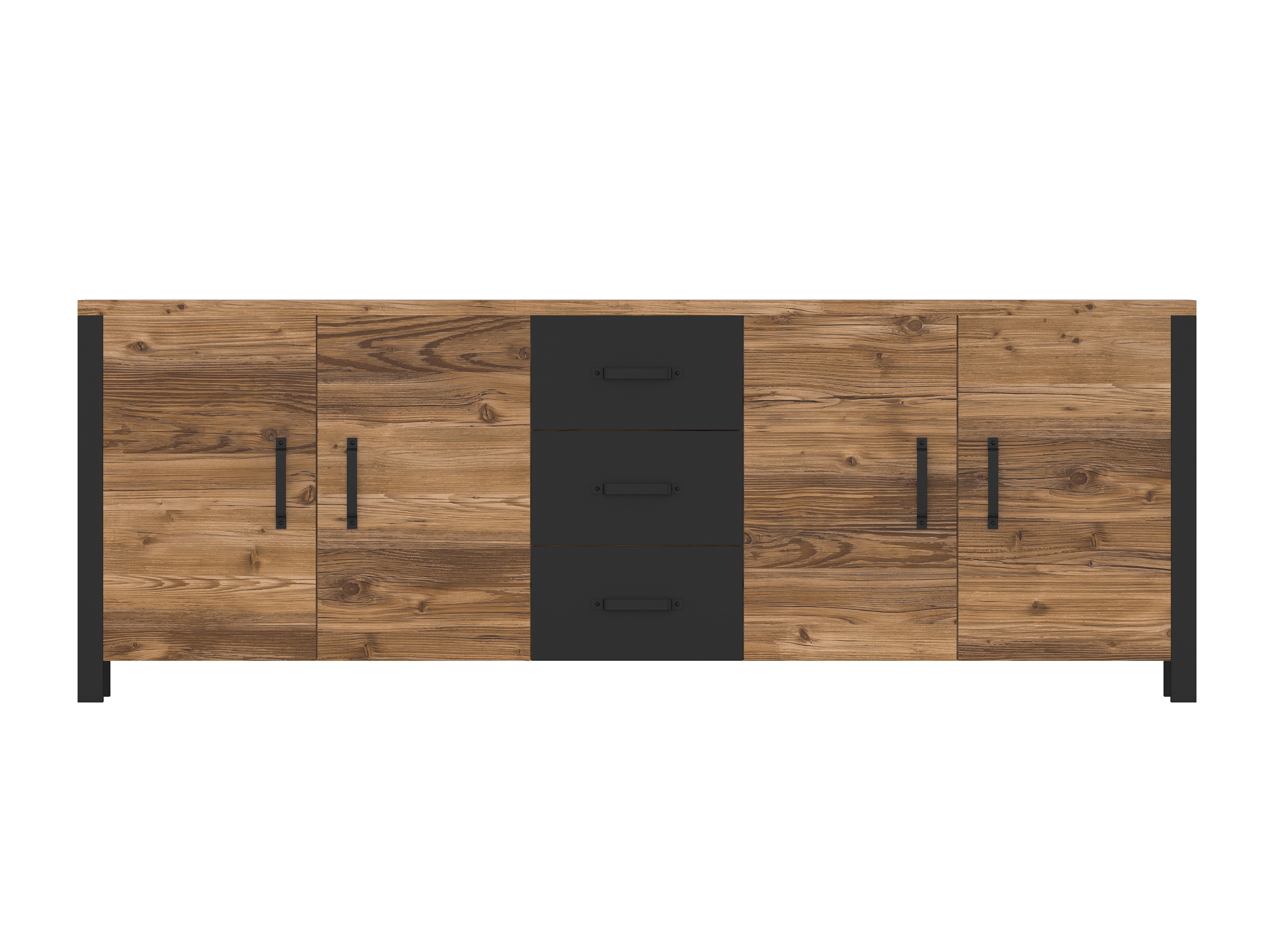 Chest of drawers Tornua 109 (Dark spruce + Matte black)