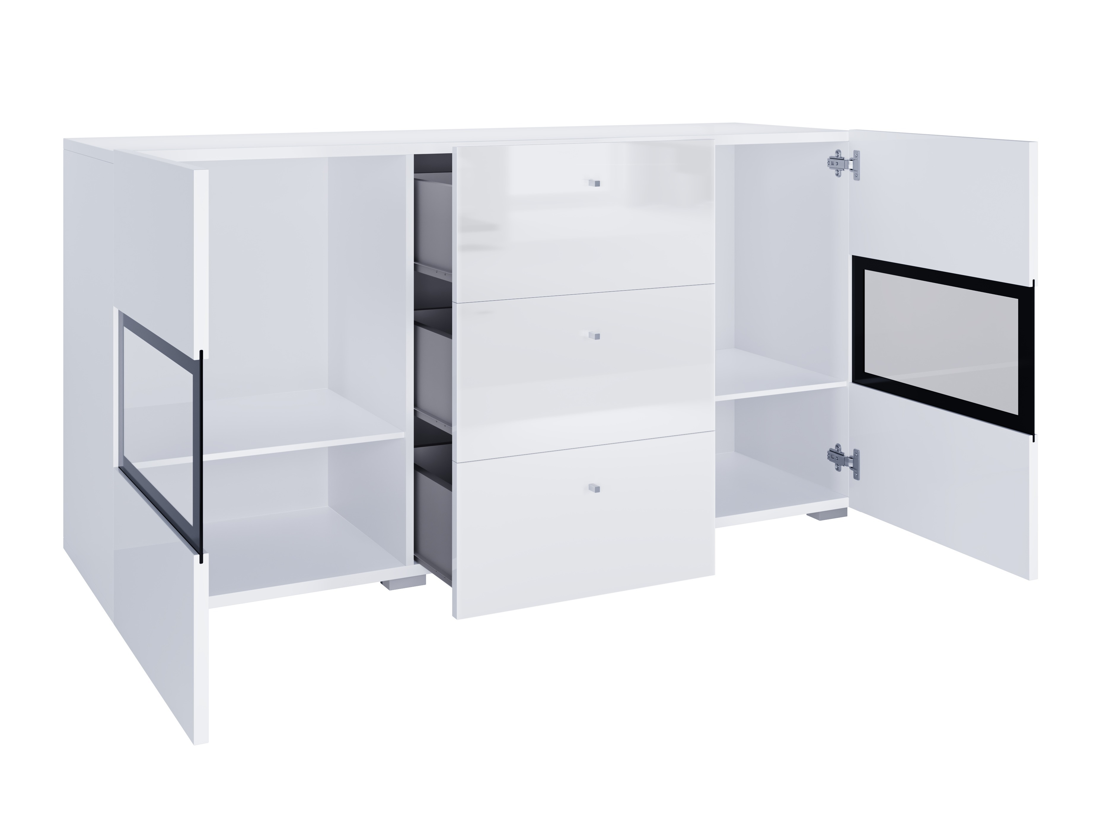 Chest of drawers Serodeu 101 (White + Glossy white)