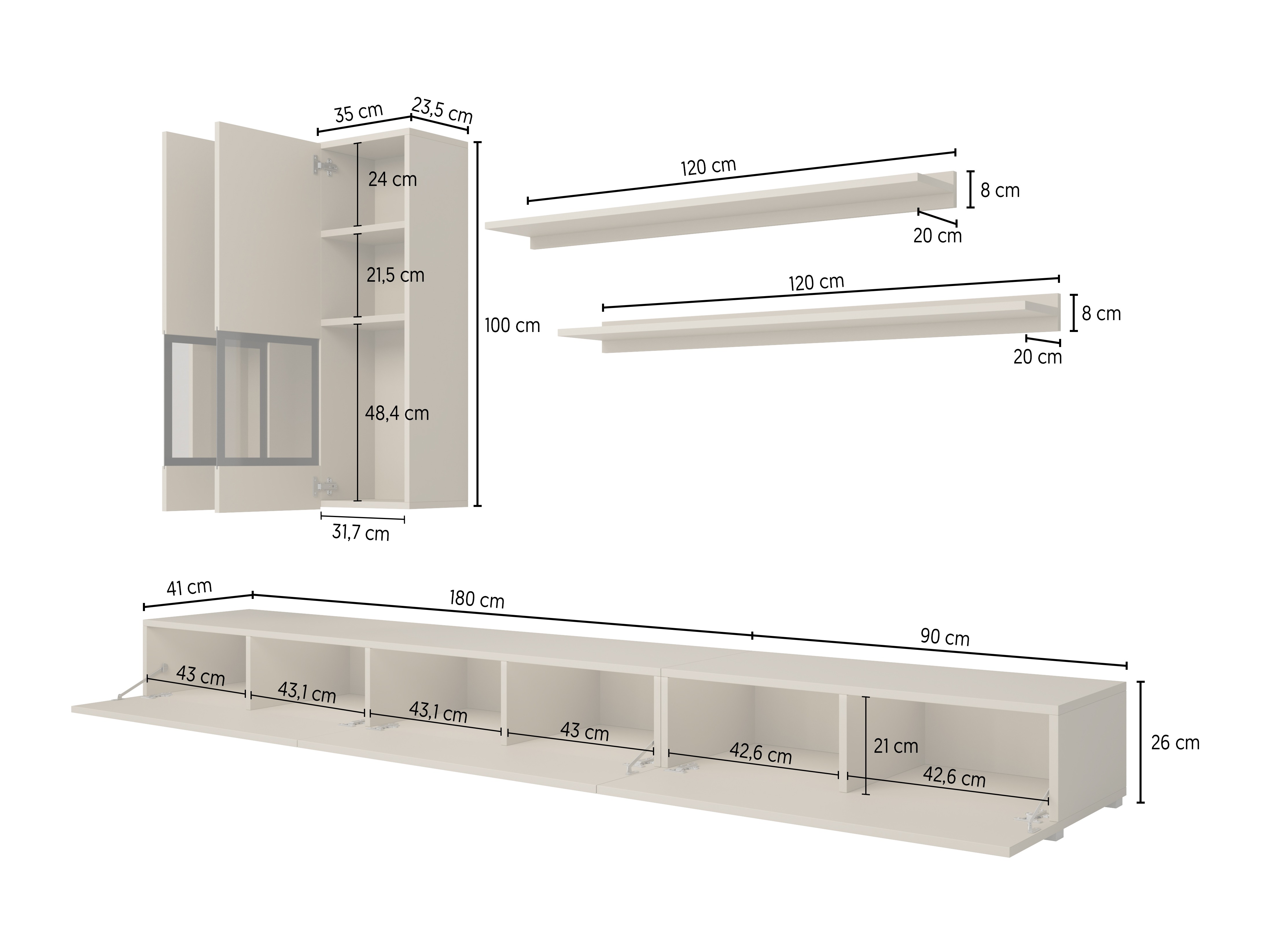 Living room set Serodeu 100 (Concrete)