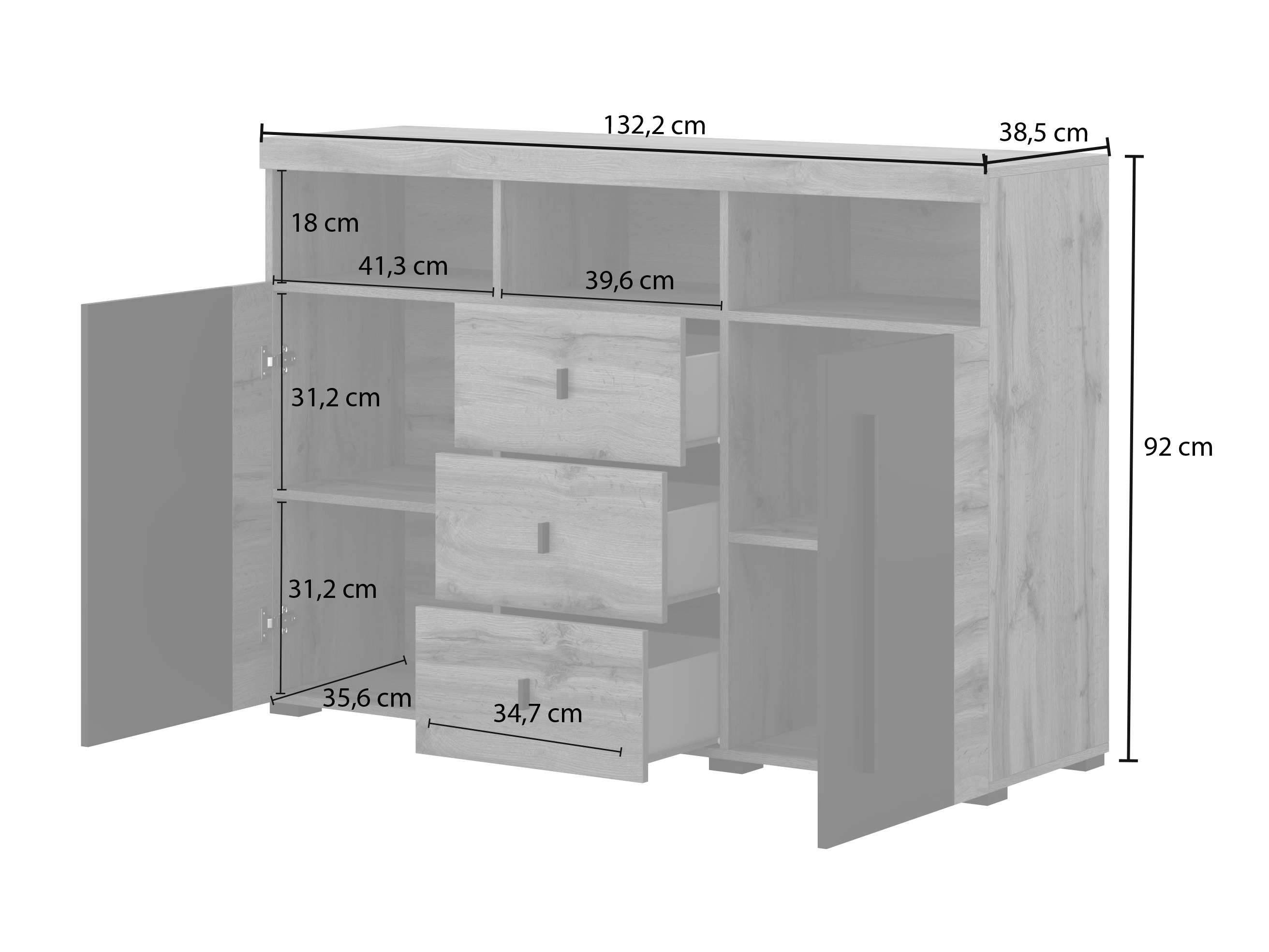 Chest of drawers Sorciro 101 (Nut + Dark oak)