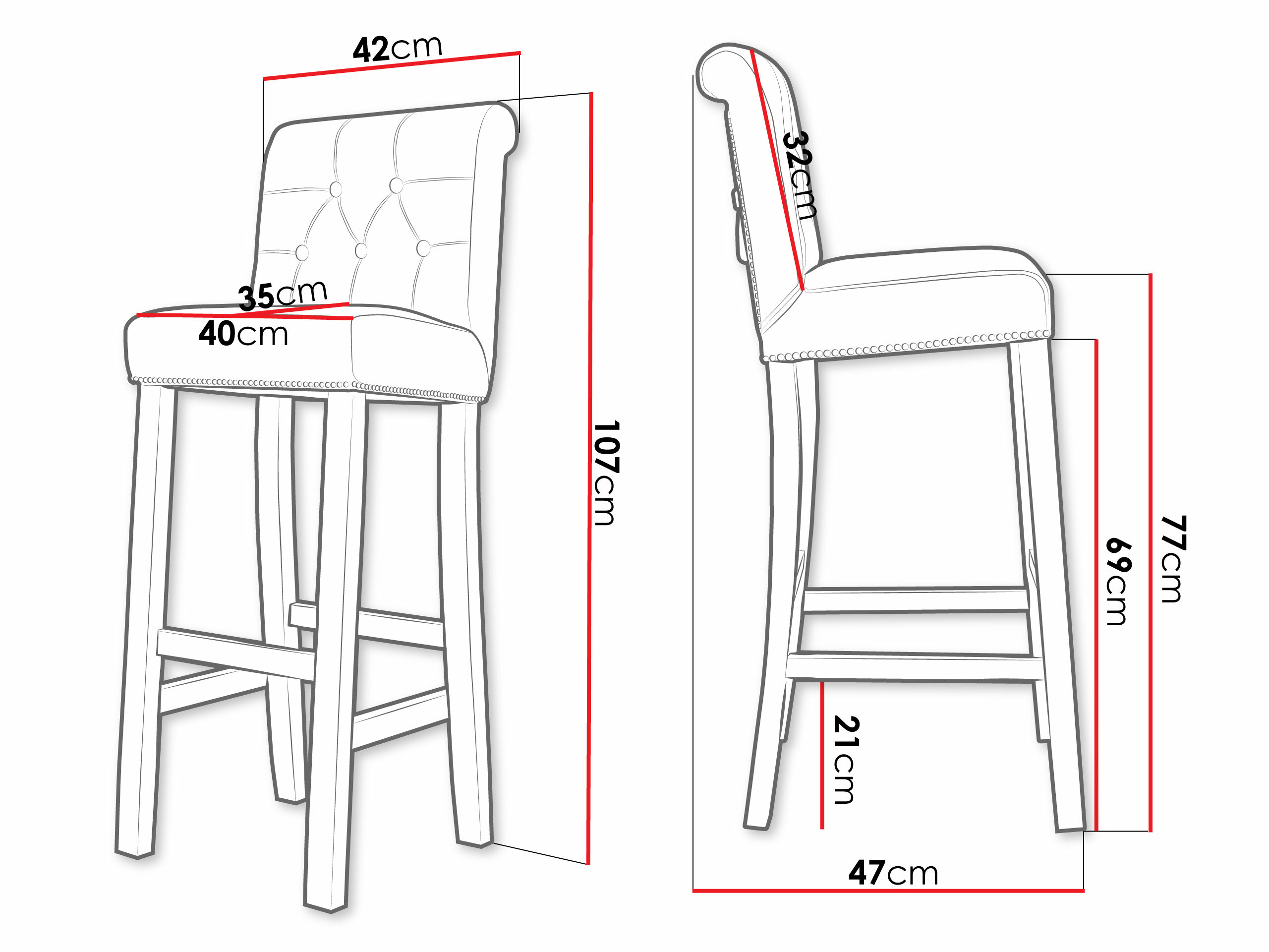Bar stool Jackson 100 (Magic Velvet 2250)