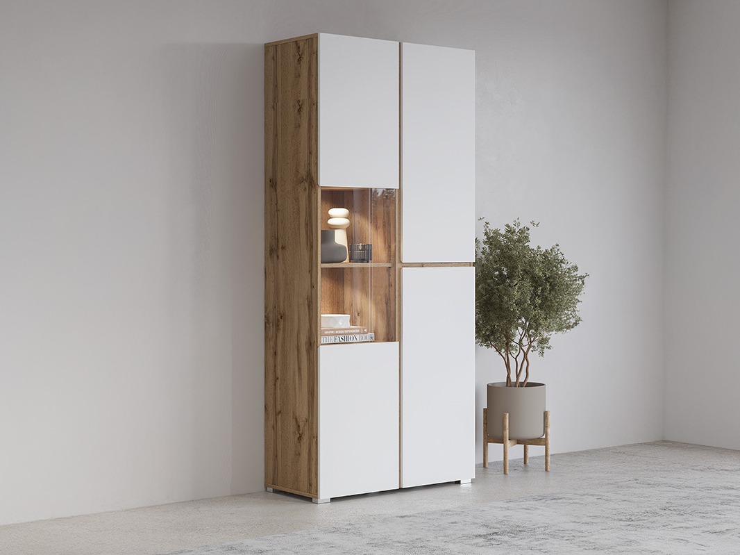 Bookcase Alfere 110 (Wotan Oak + White)