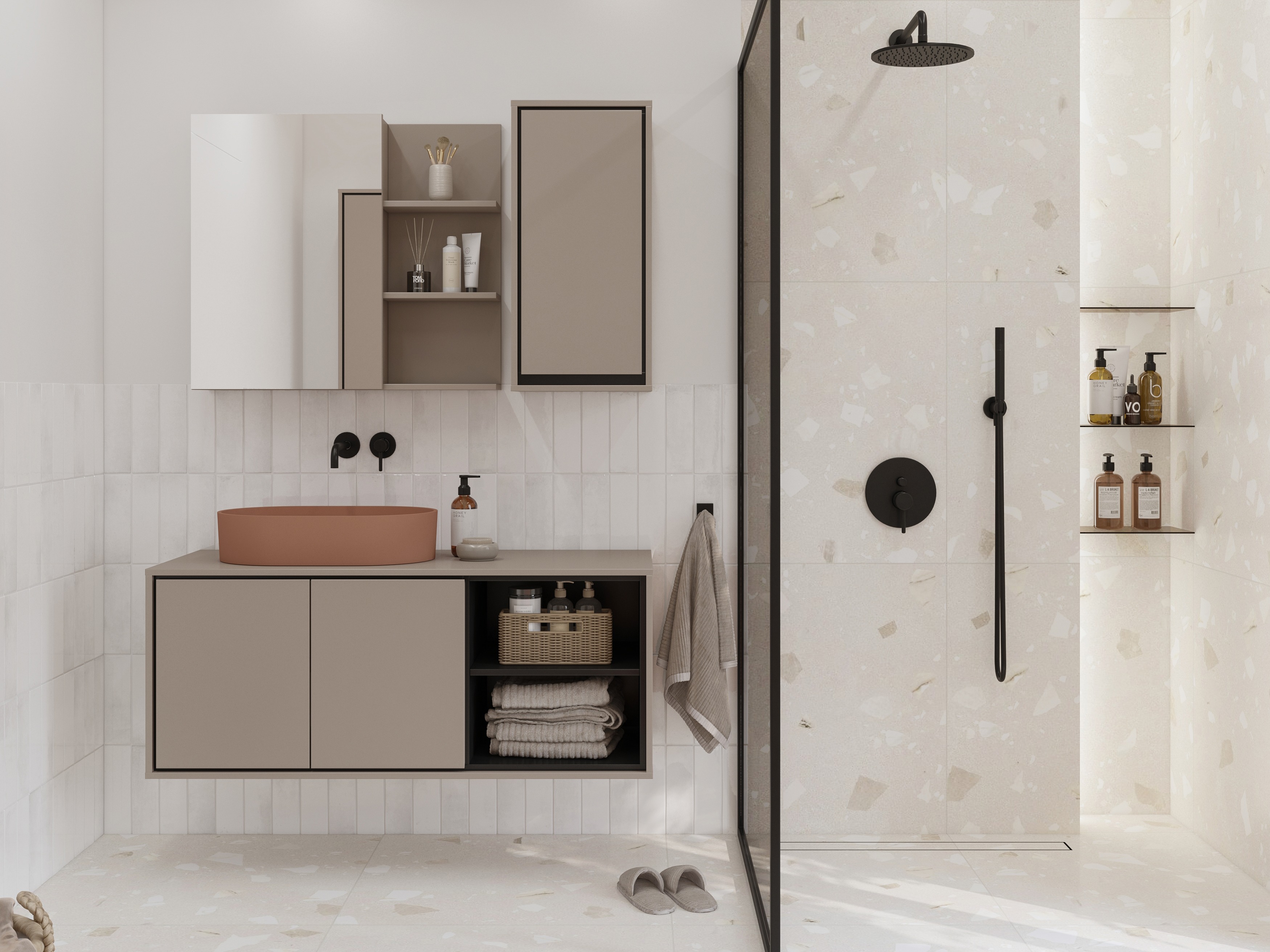 Wall-mounted bathroom cabinet Tecavu 100 (Congo)