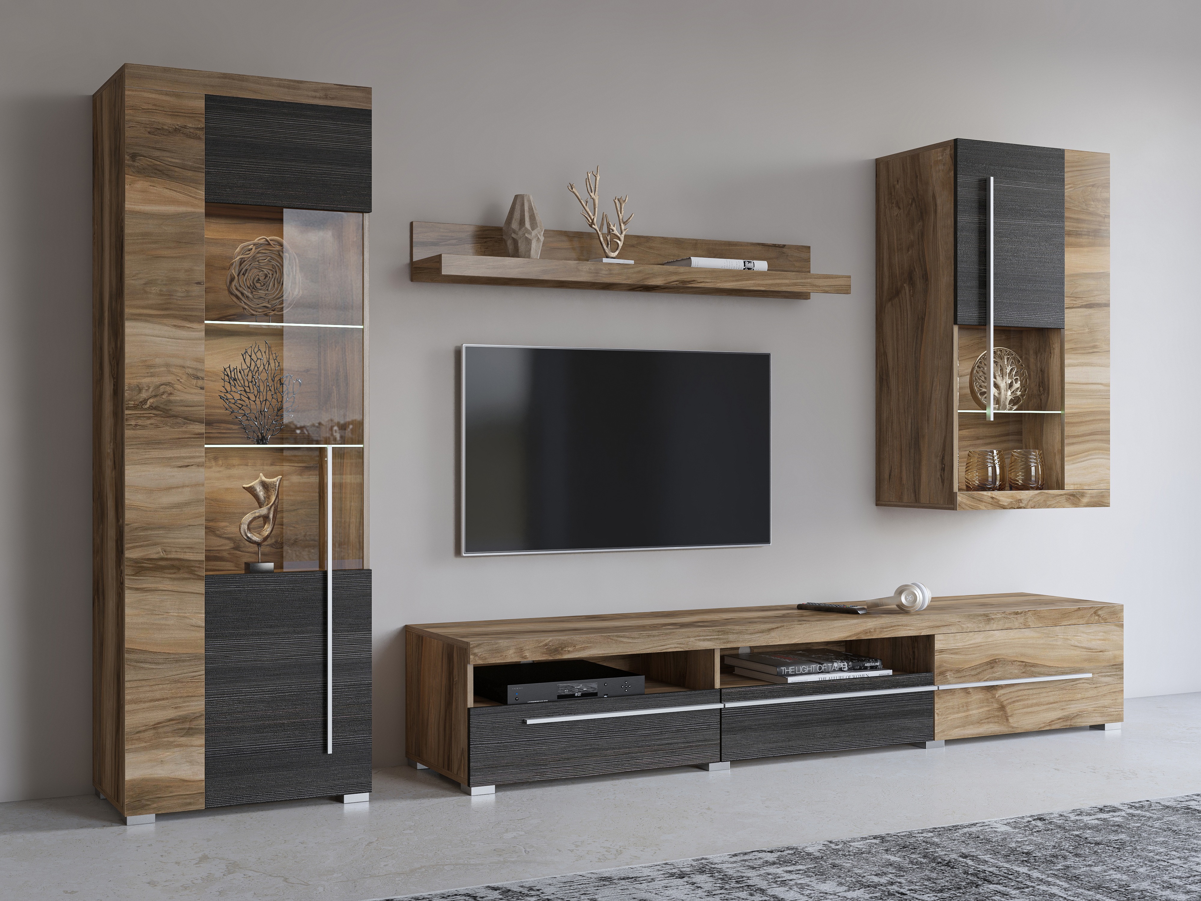 Bookcase Sorciro 104 (Nut + Dark oak)