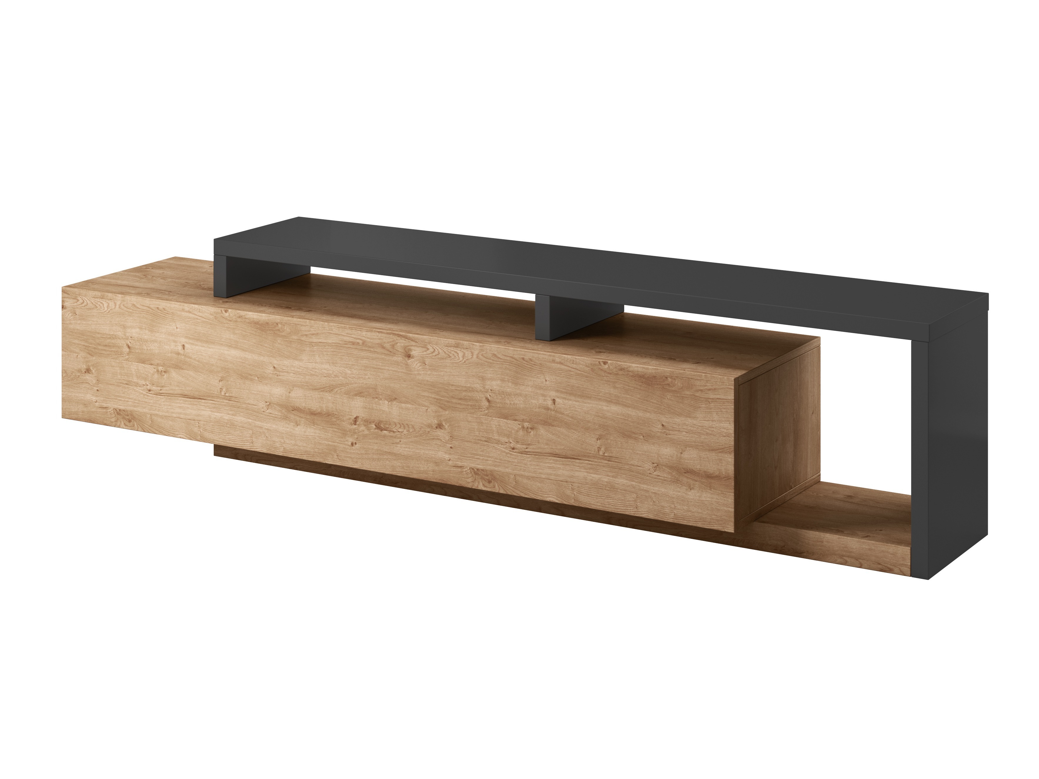 TV stand Lutiva 103 (Anthracite + Ribbec oak)